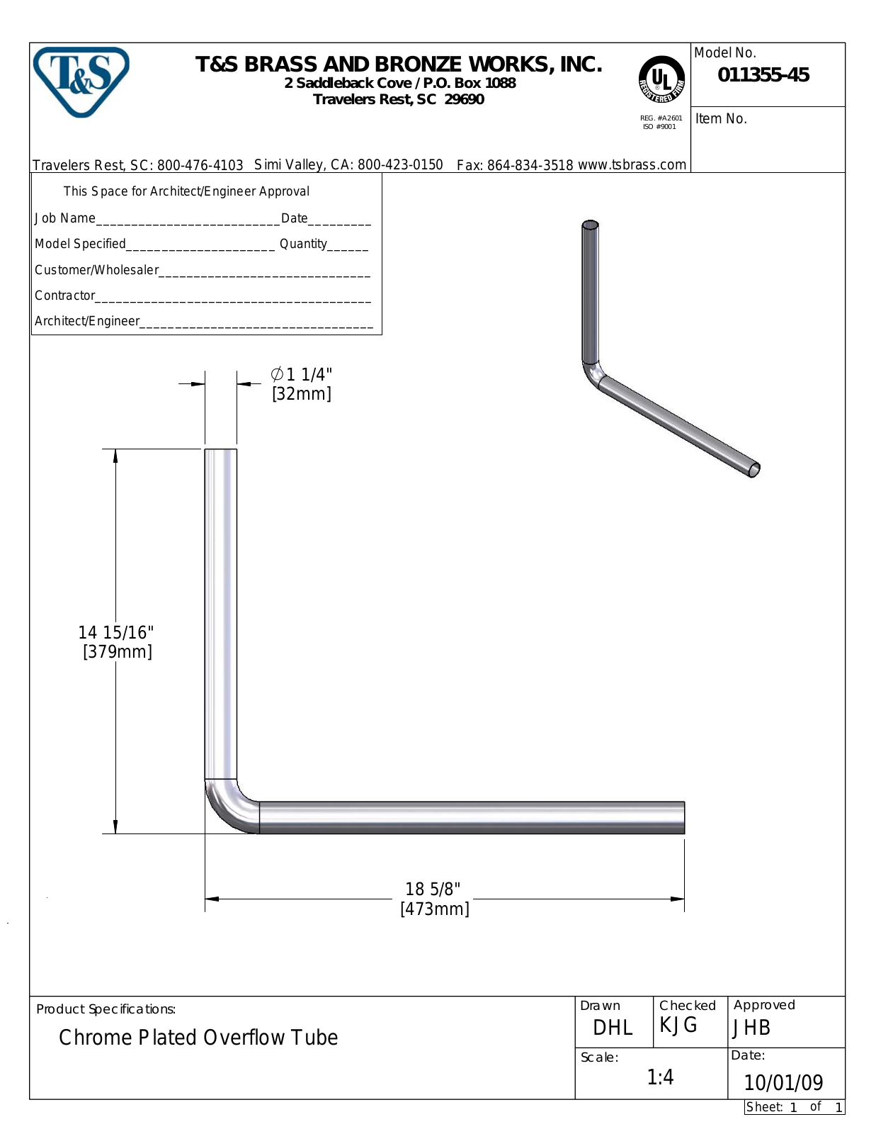 T & S Brass & Bronze Works 011355-45 General Manual