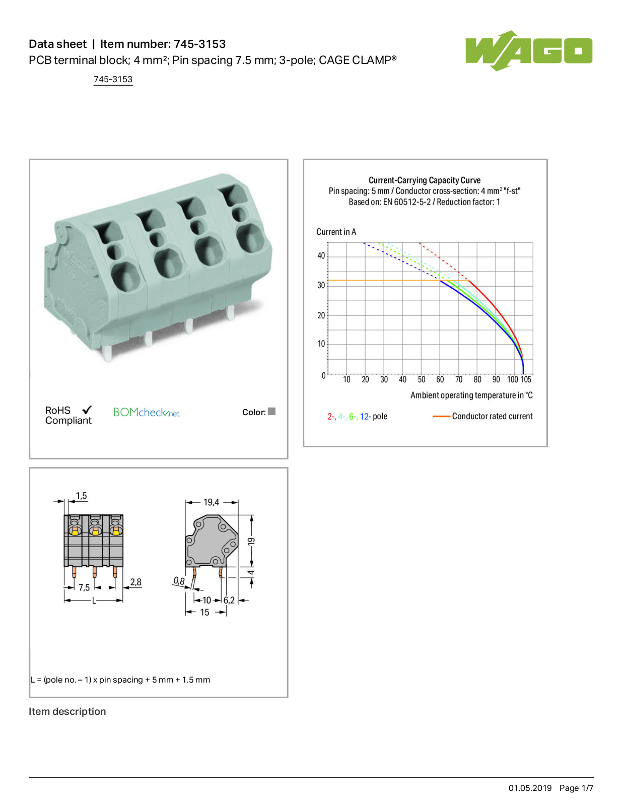 Wago 745-3153 Data Sheet