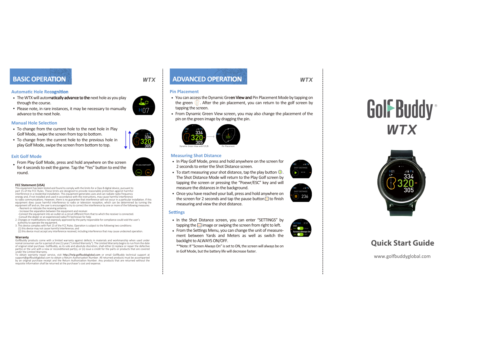 GolfzonDeca WTX User Manual