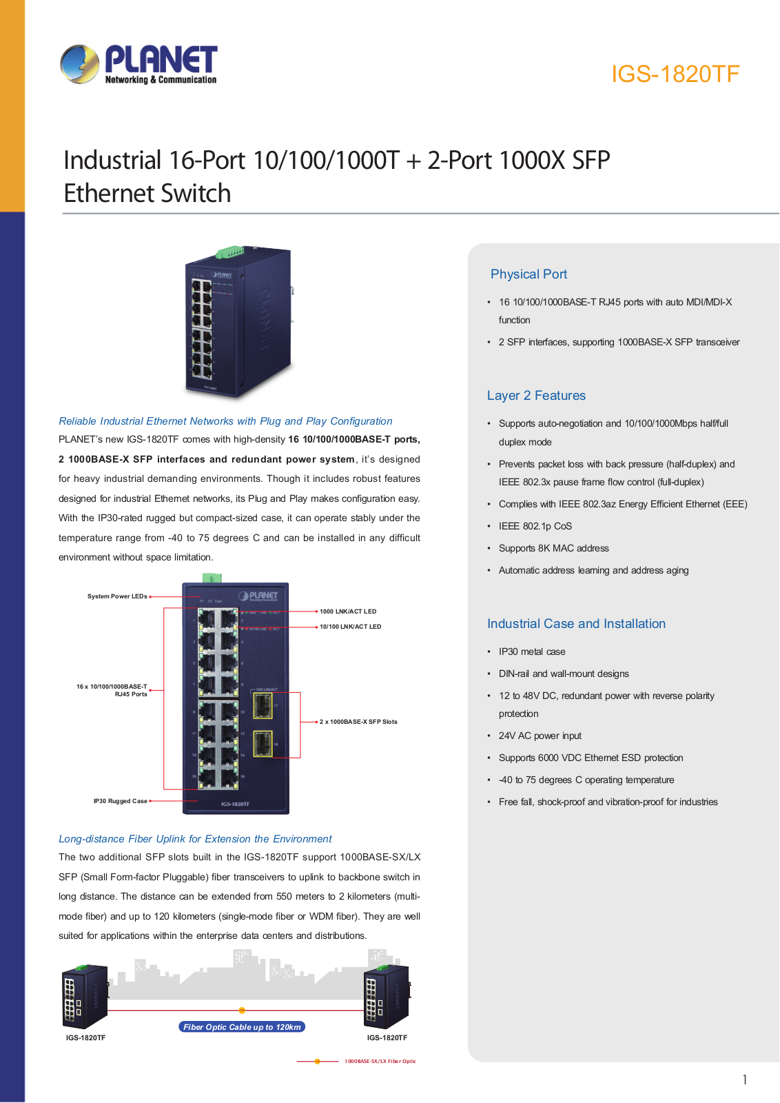 Planet IGS-1820TF User Manual