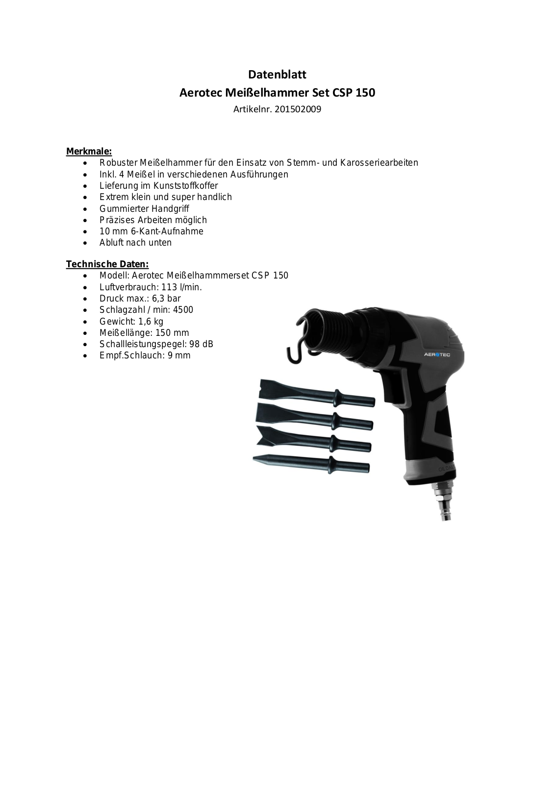 Aerotec CSP 150 USER MANUAL