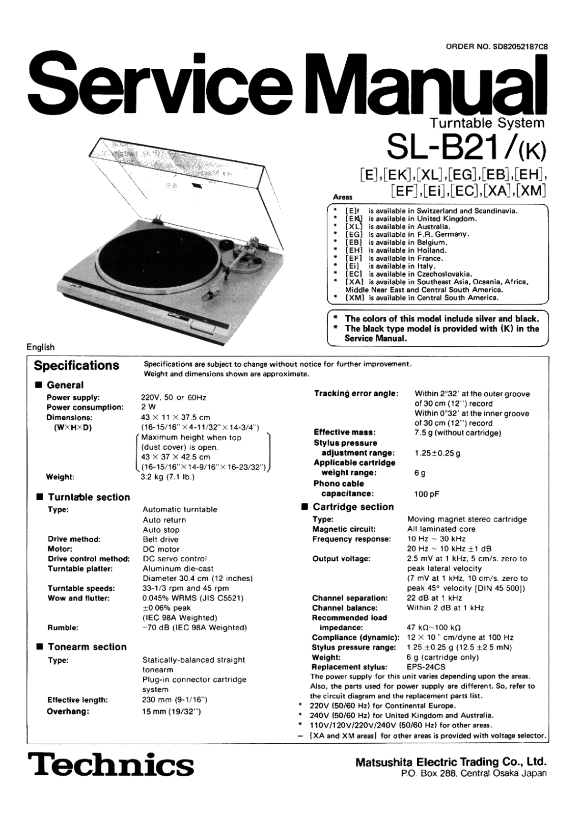 Technics SL-B-21 Service Manual