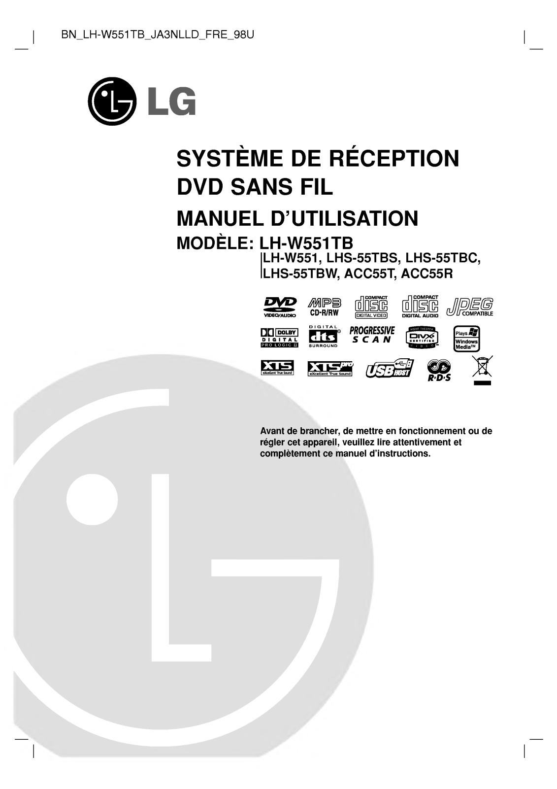 LG LH-W551 User Manual
