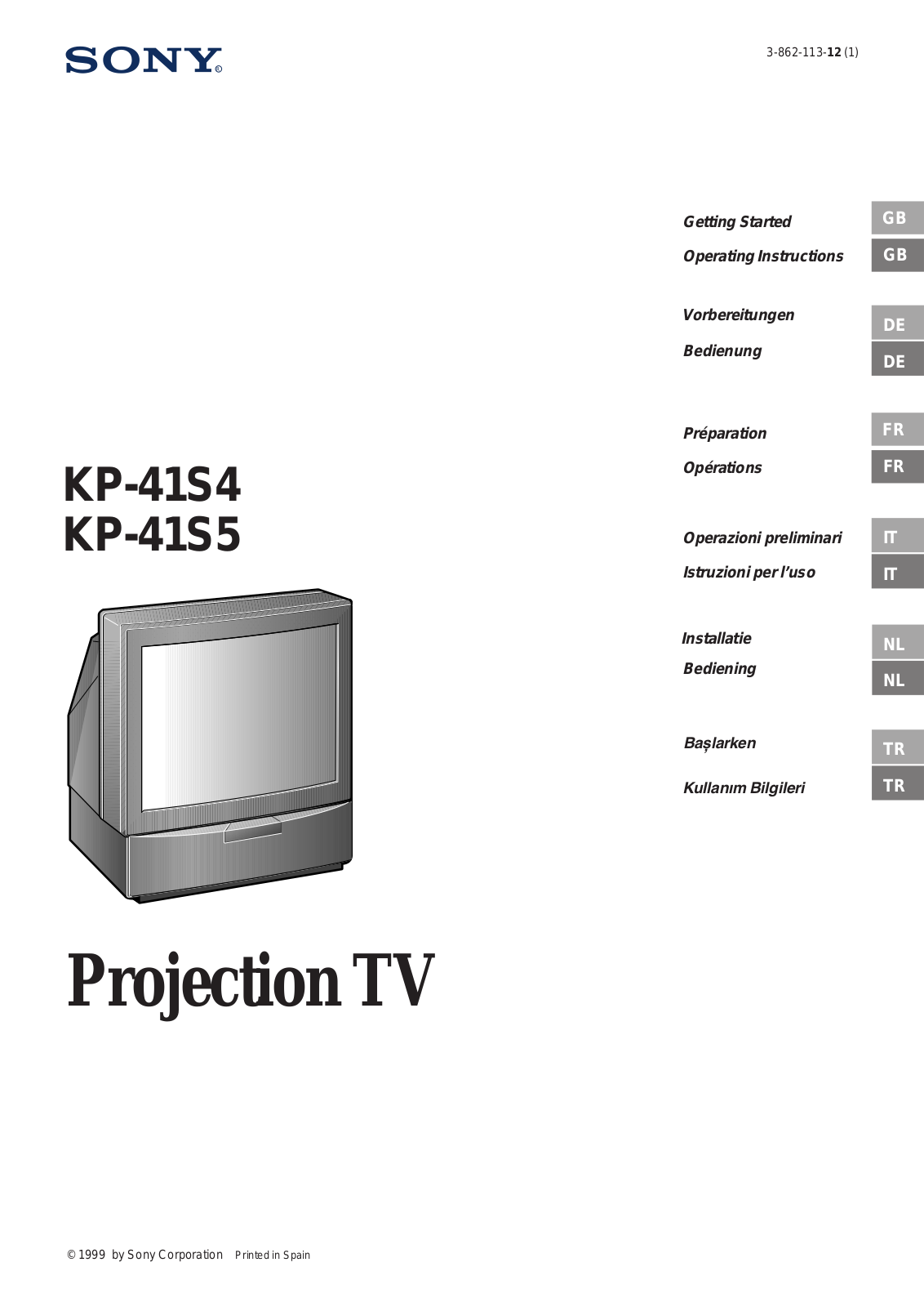 Sony KP-41S4 User Manual