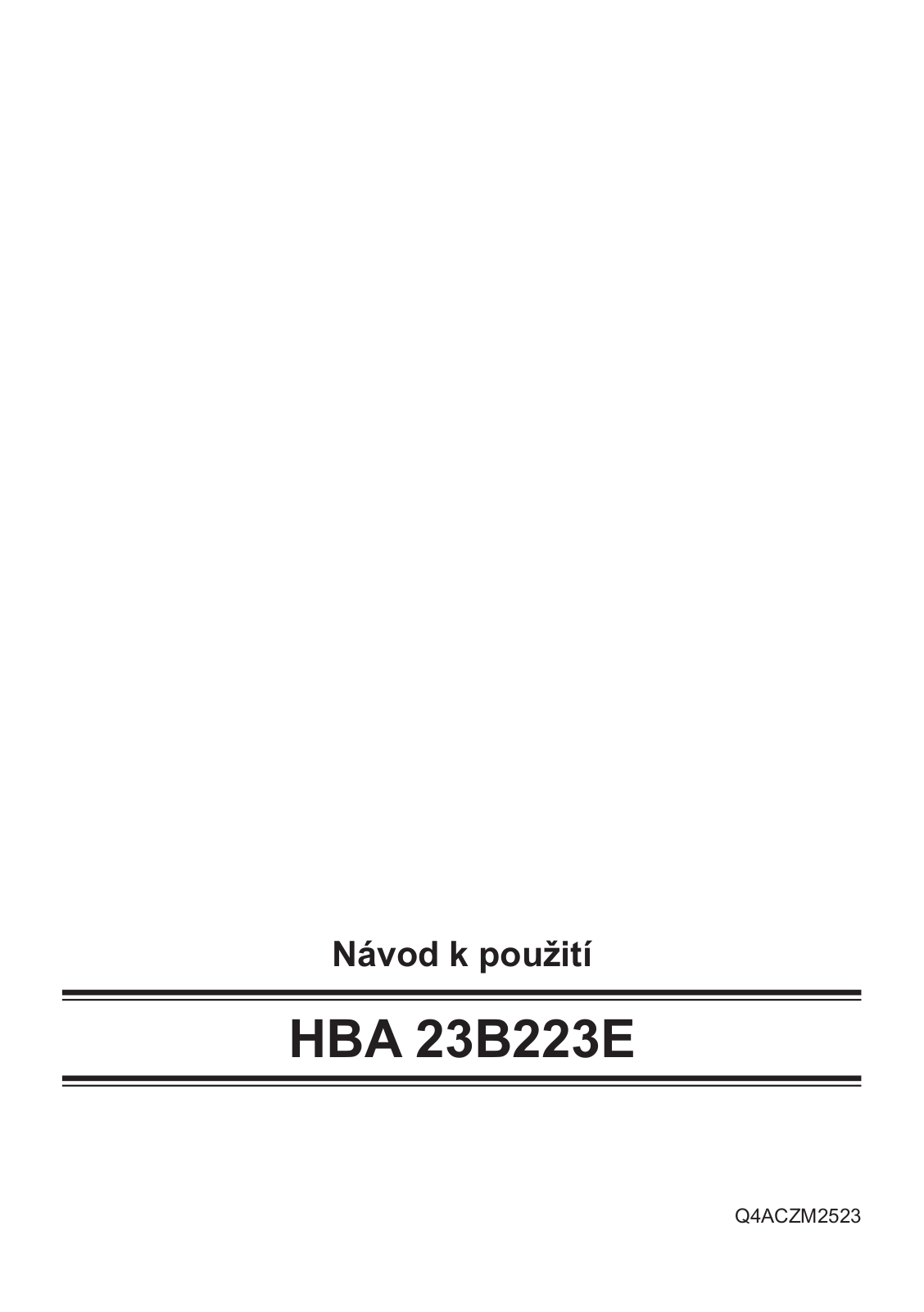 Bosch HBA23B223E User Manual