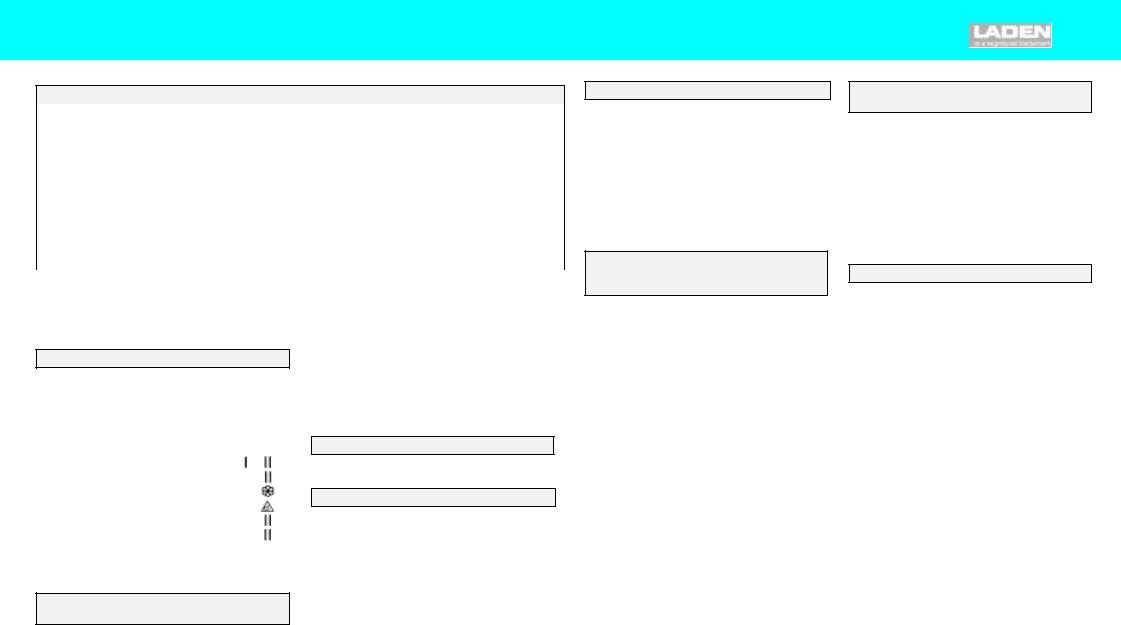 LADEN EV 505 PROGRAM TABLE