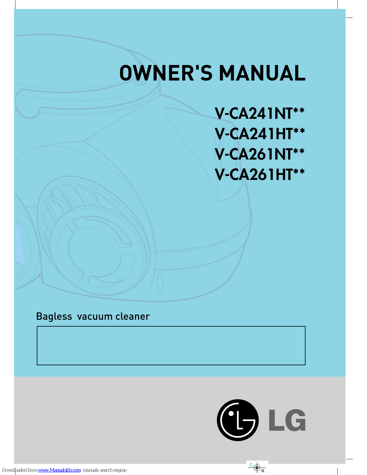 LG V-CA241HT series, V-CA241NT series, V-CA261NT series, V-CA261HT series Owner's Manual