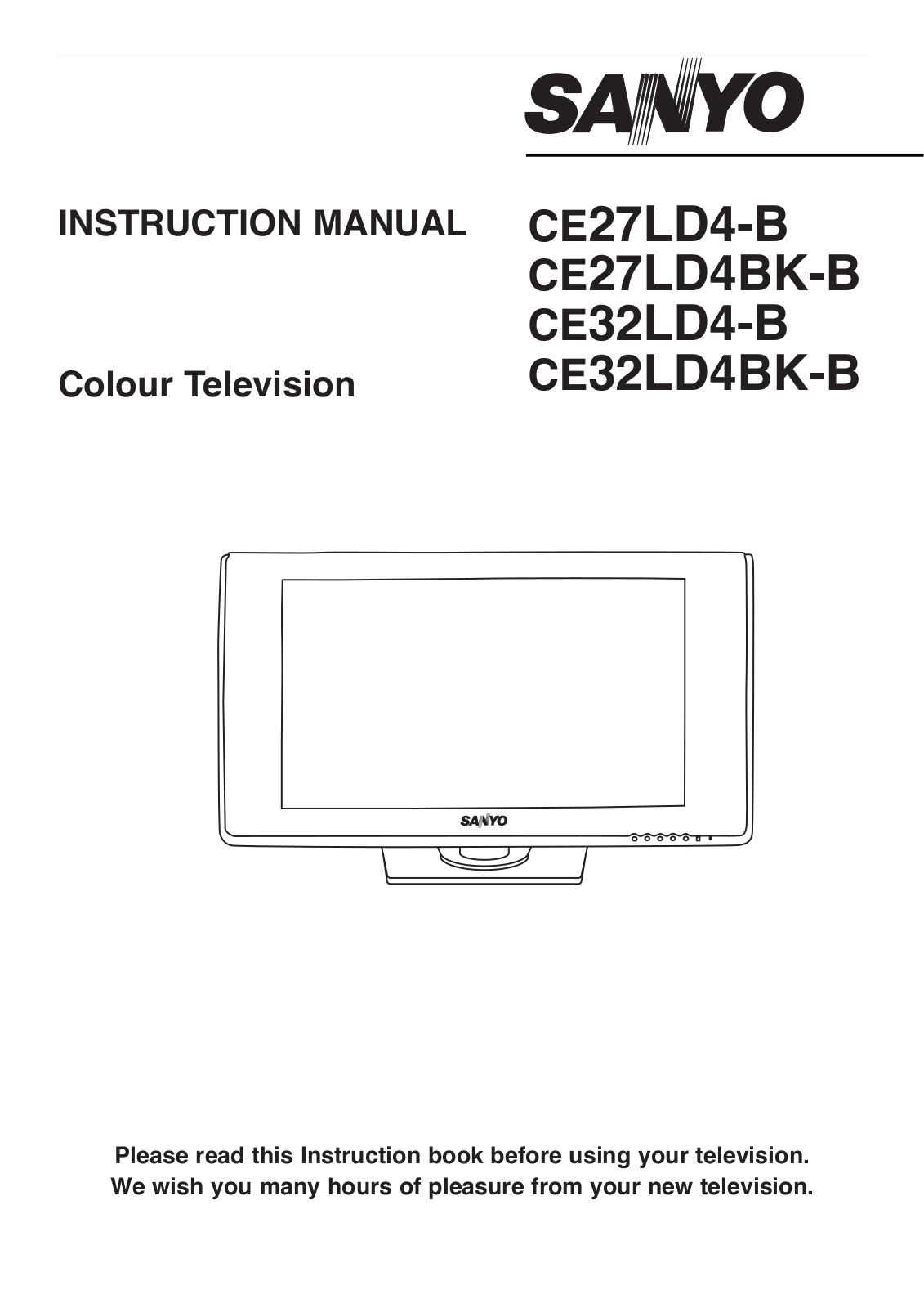 Sanyo CE27LD4BK-B, CE32LD4-B, CE32LD4BK-B Instruction Manual