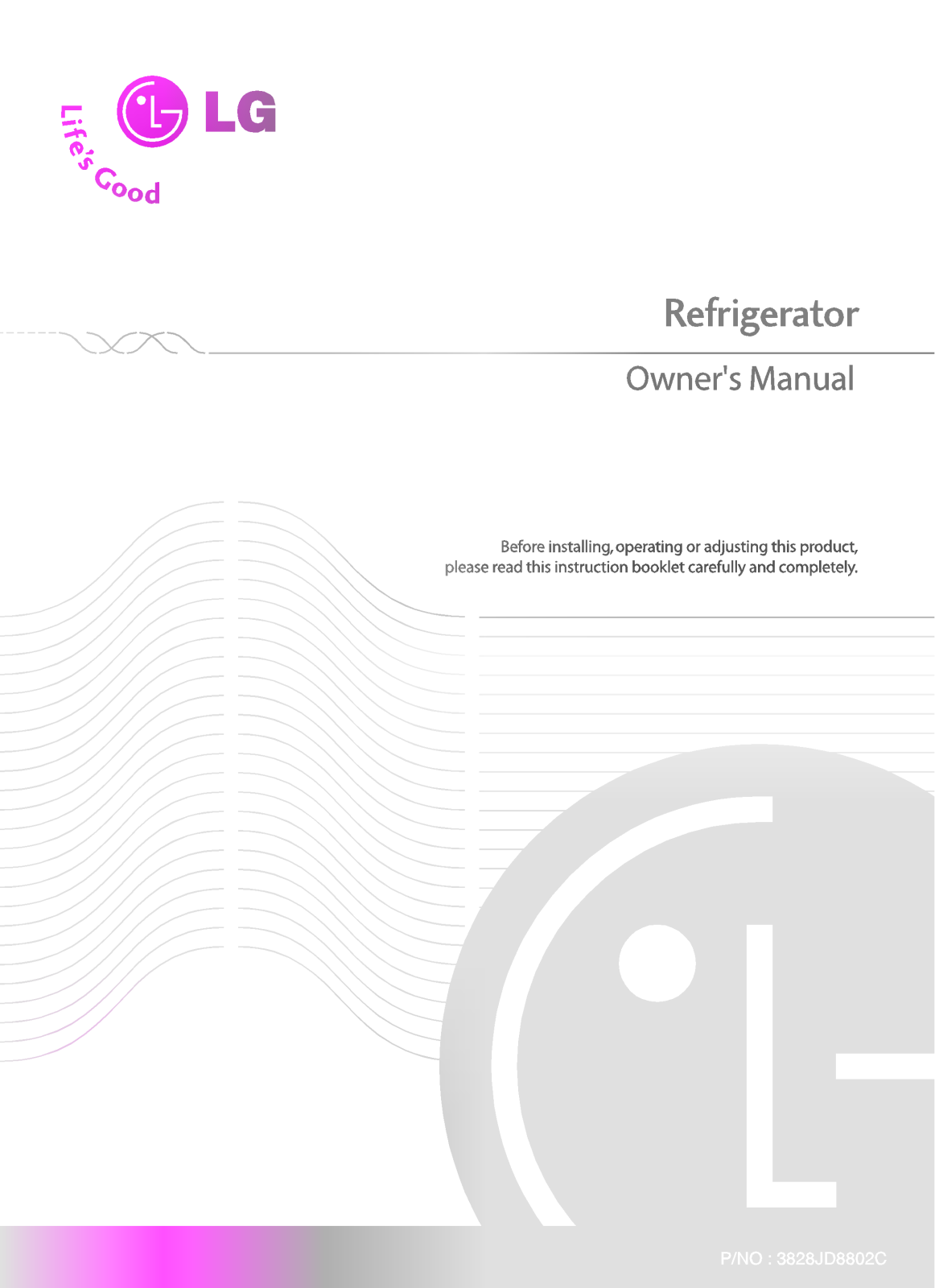 LG GR-B217PGG Product Manual