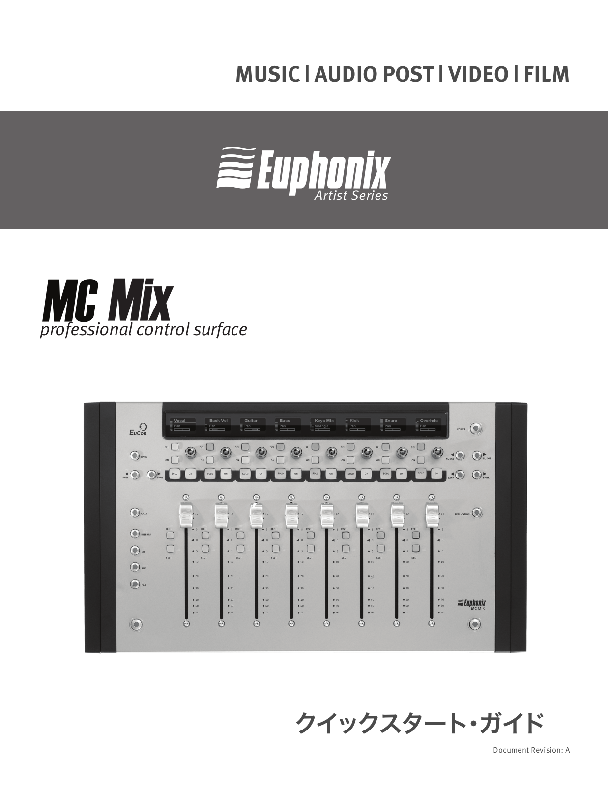 Euphonix MC Mix Start Guide