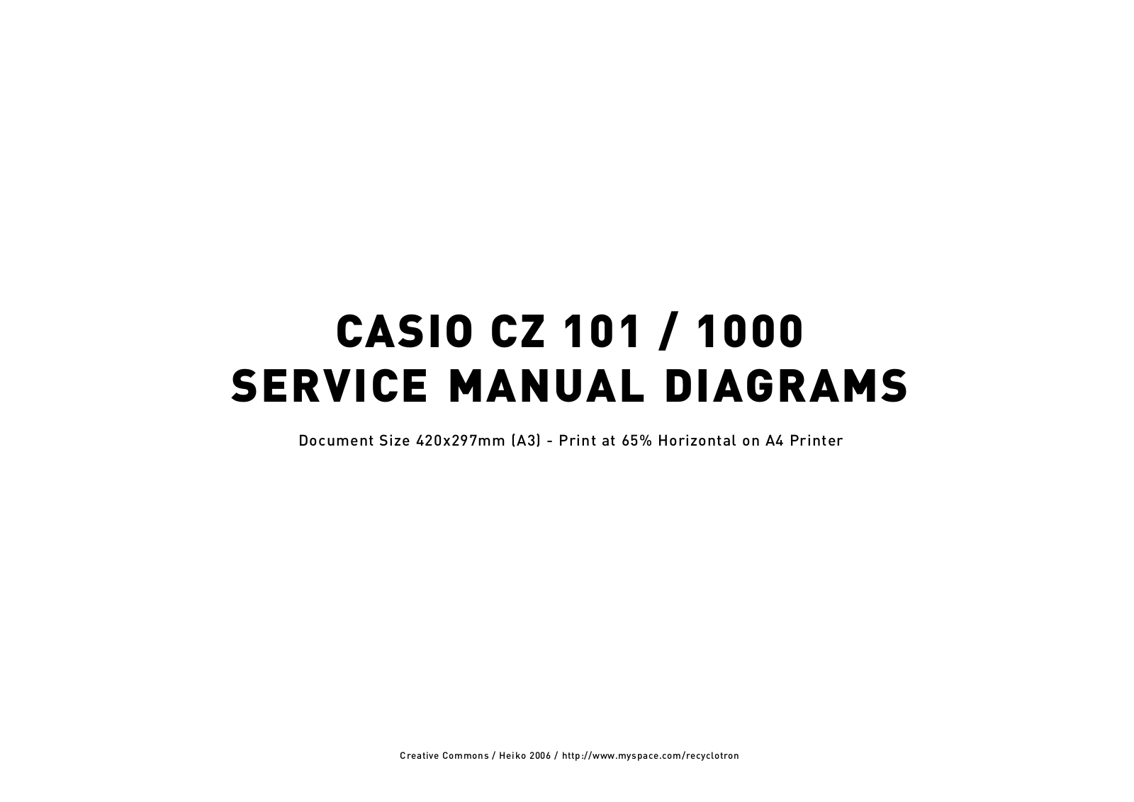 Casio CZ-101 Service Manual