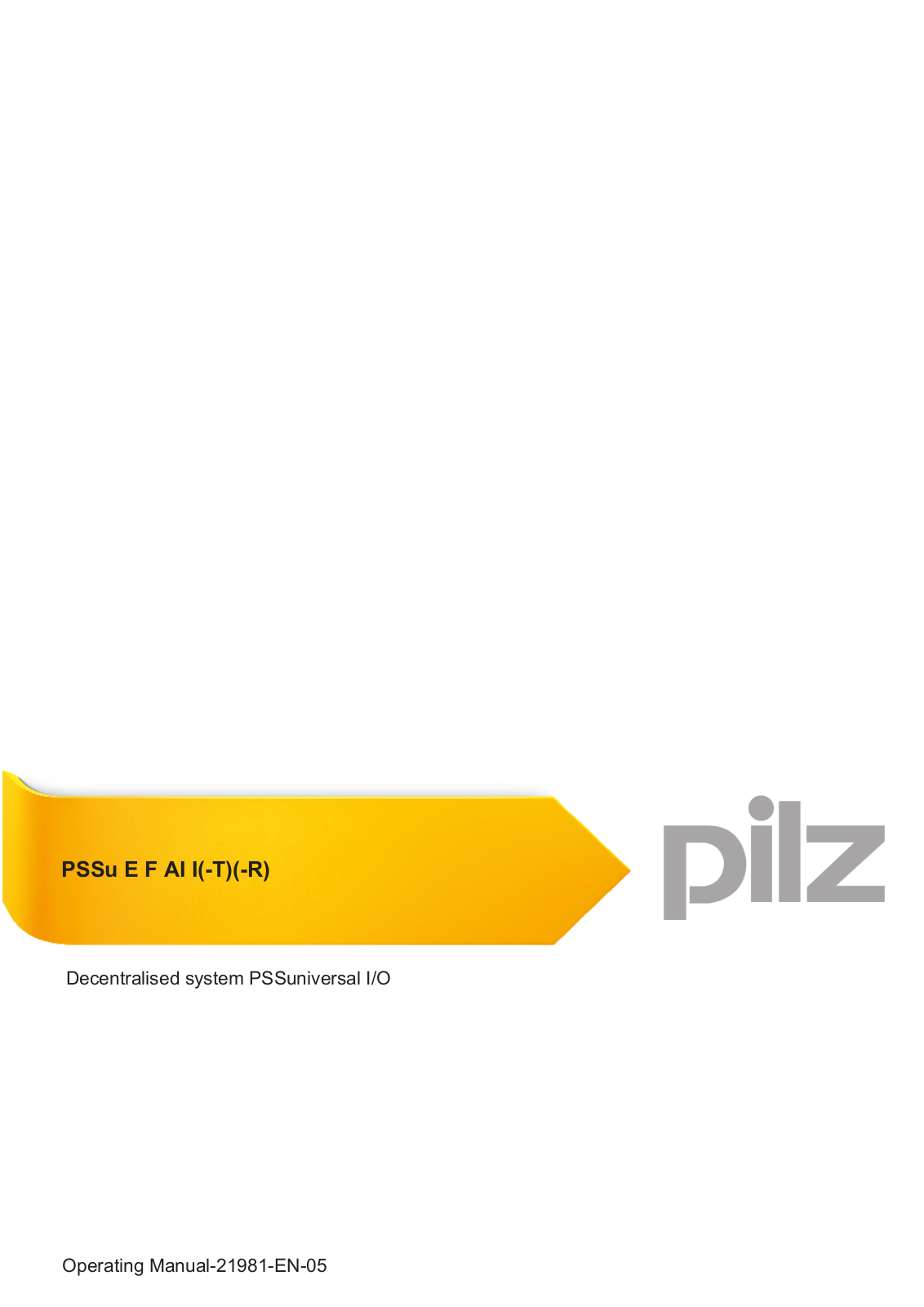 Pilz PSSu E F AI I User Manual