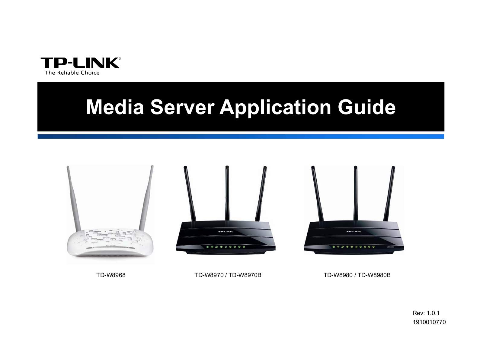 TP-Link TD-W8980, TD-W8968, TD-W8970 Application Guide