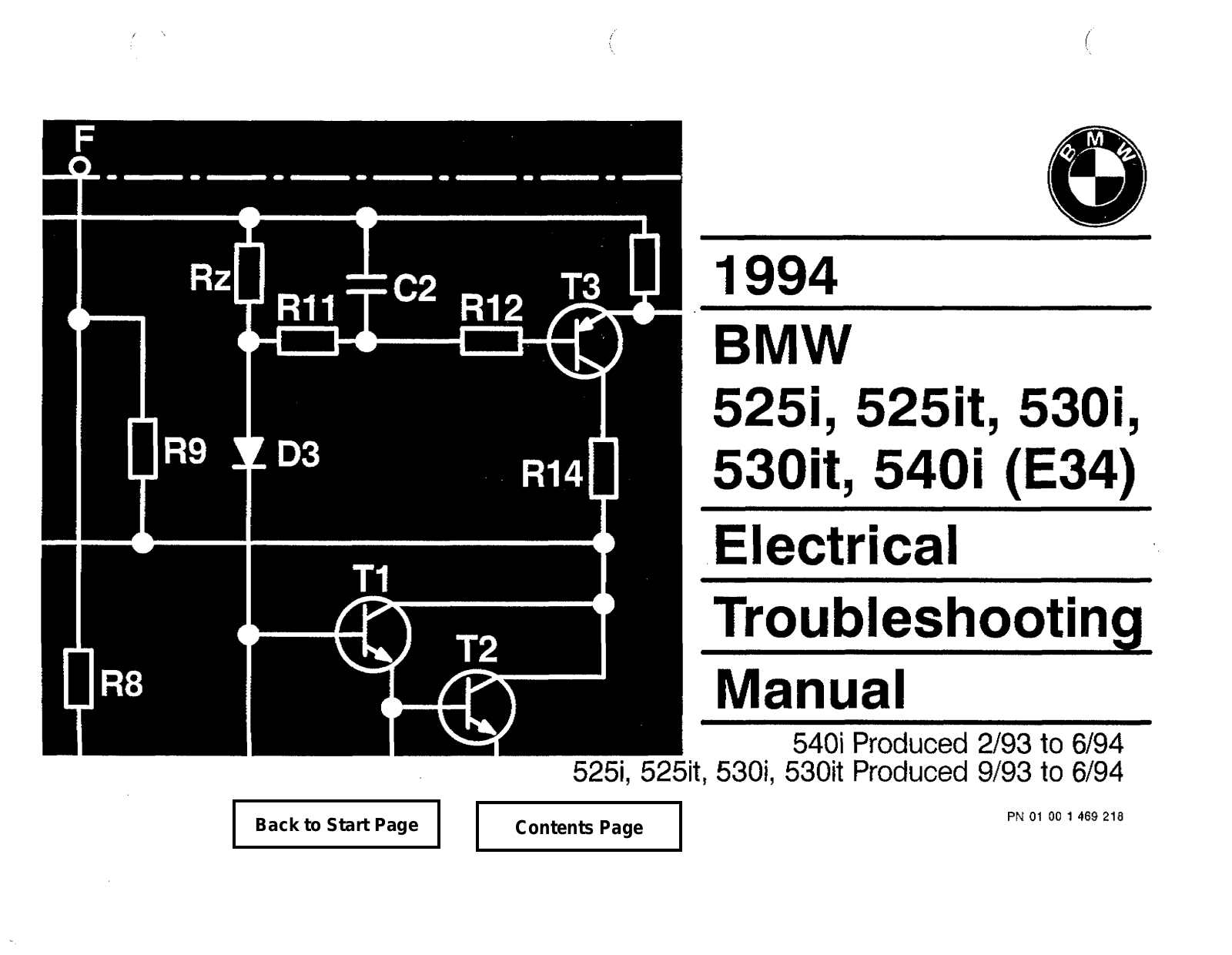 BMW 540, 525 1994, 525it, 530i, 530it User Manual