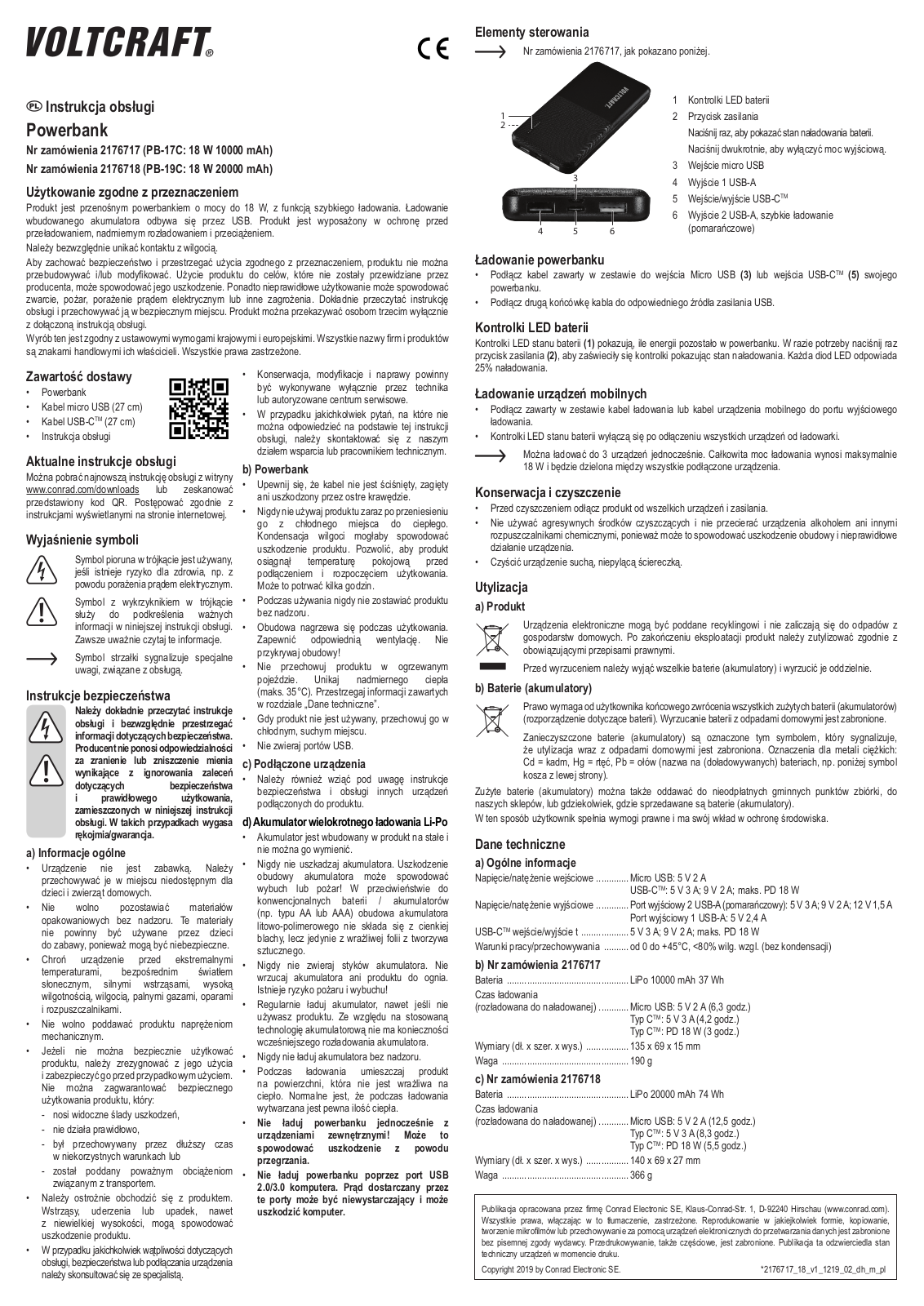 VOLTCRAFT PB-19C, PB-17C User guide