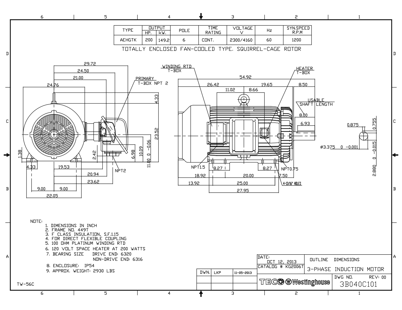 Teco KG2006T Reference Drawing