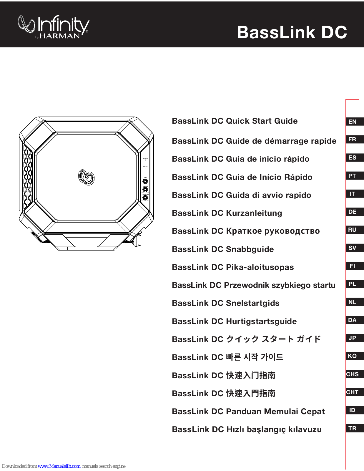 Infinity BASSLINK DC Quick Start Manual