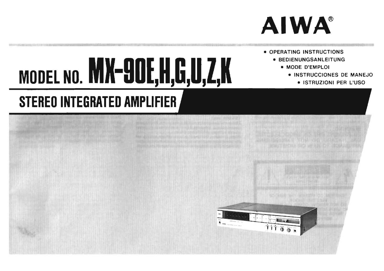 Aiwa MX-90 Owners Manual