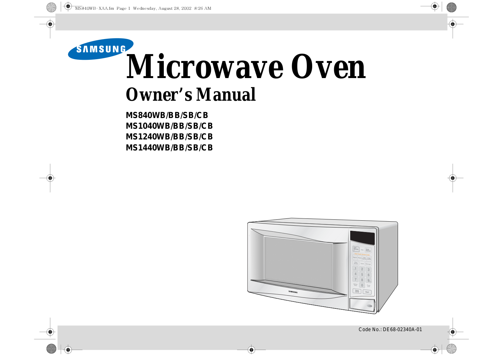 Samsung MS840WB, MS840WB-BB-SB-CB, MS840BB, MS840SB, MS1040BB User Manual