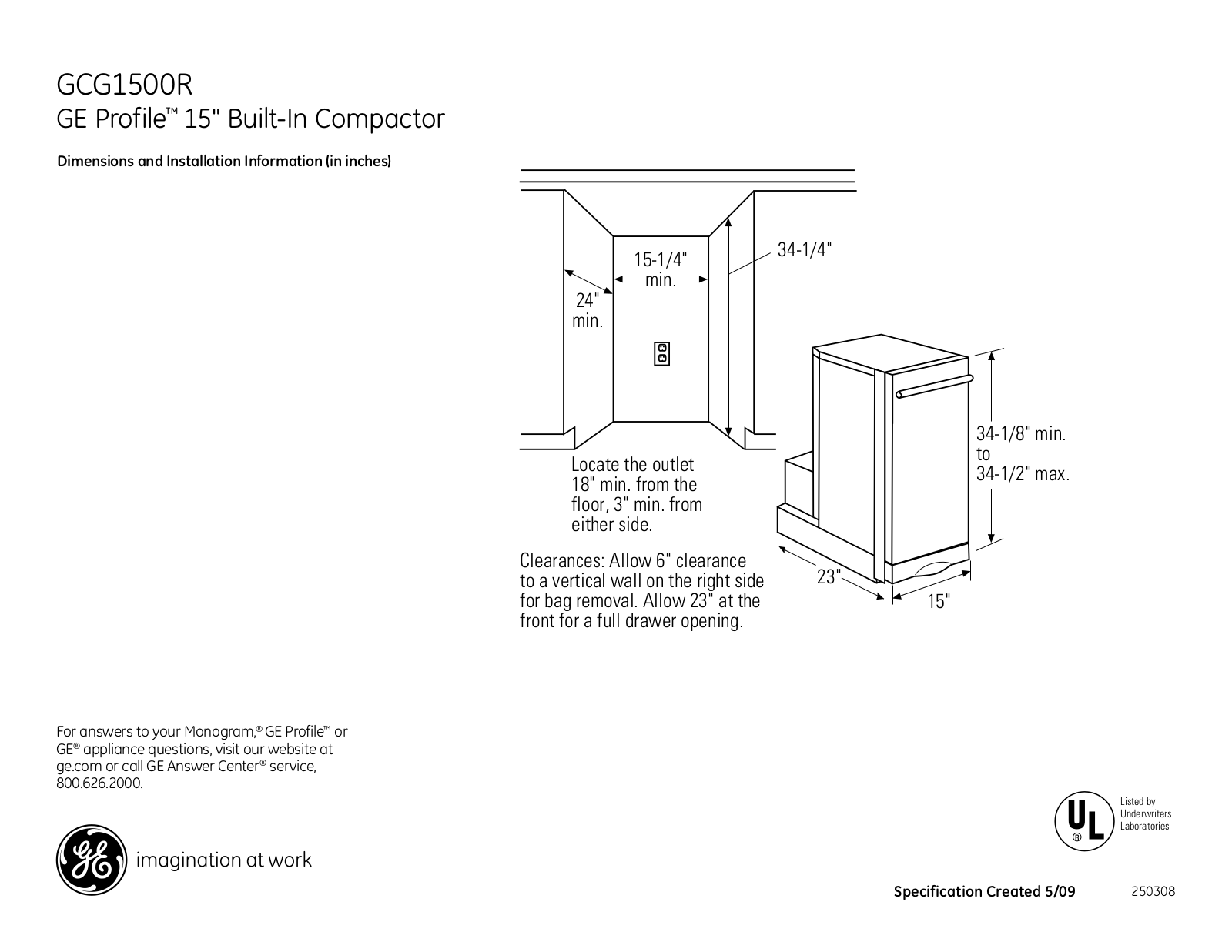 GE GCG1500RBB, GCG1500RWW User Manual