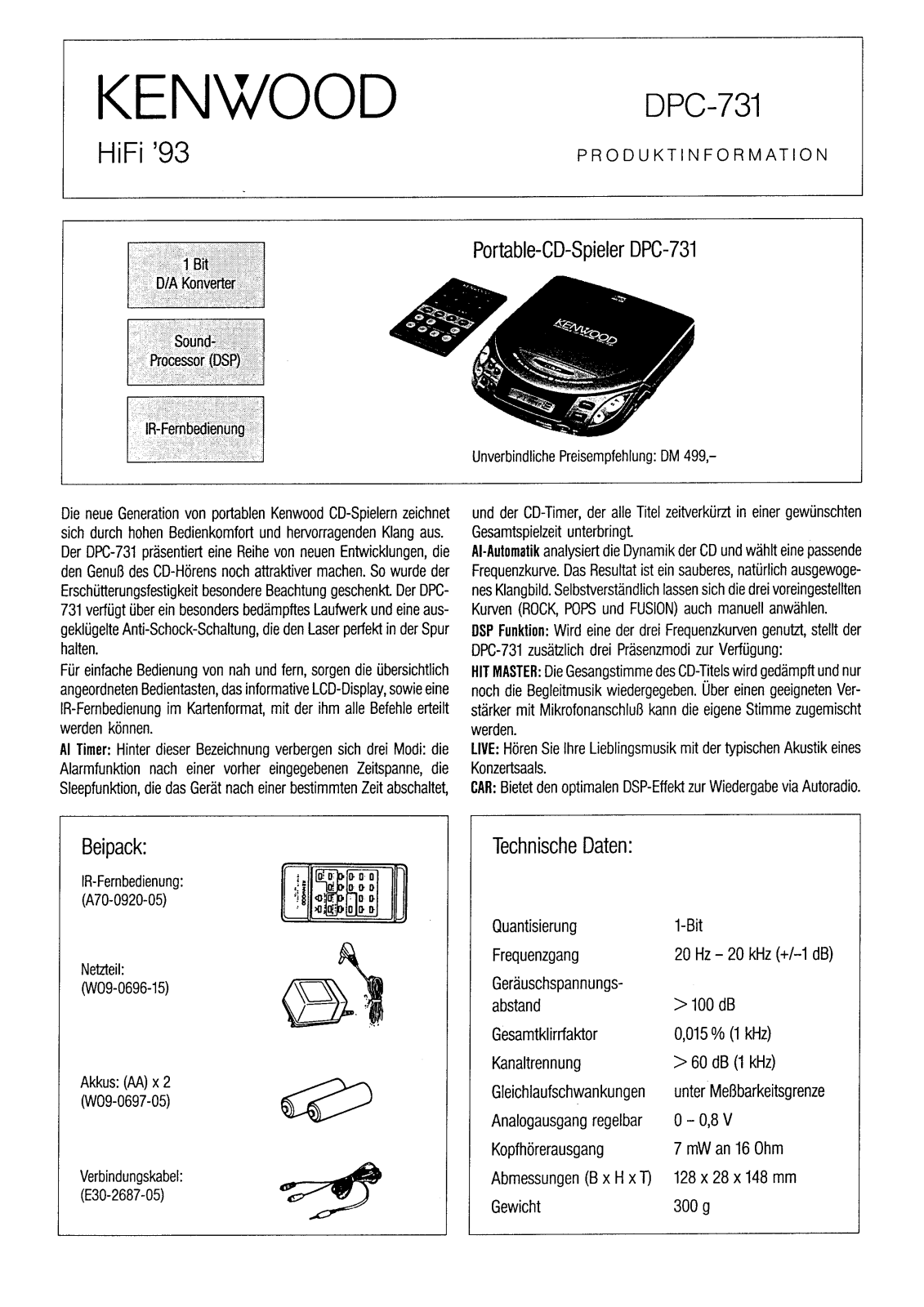 Kenwood DPC-731 User Manual