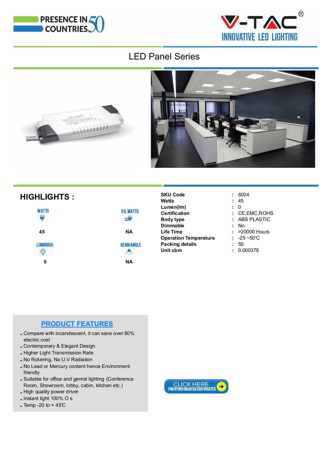 V-TAC VT-6004 Datasheet - ManualMachine.com