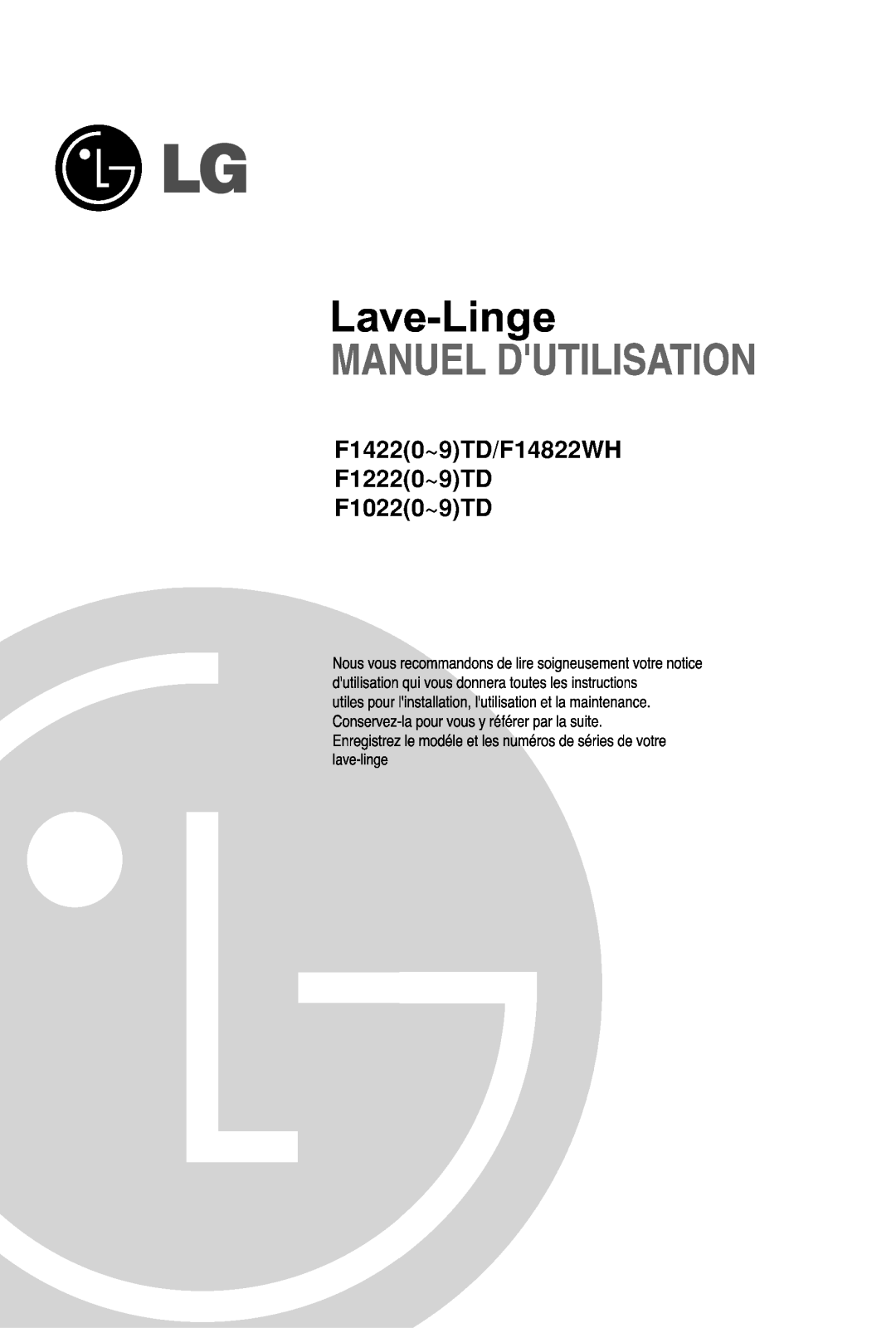 LG F14822WH User Manual