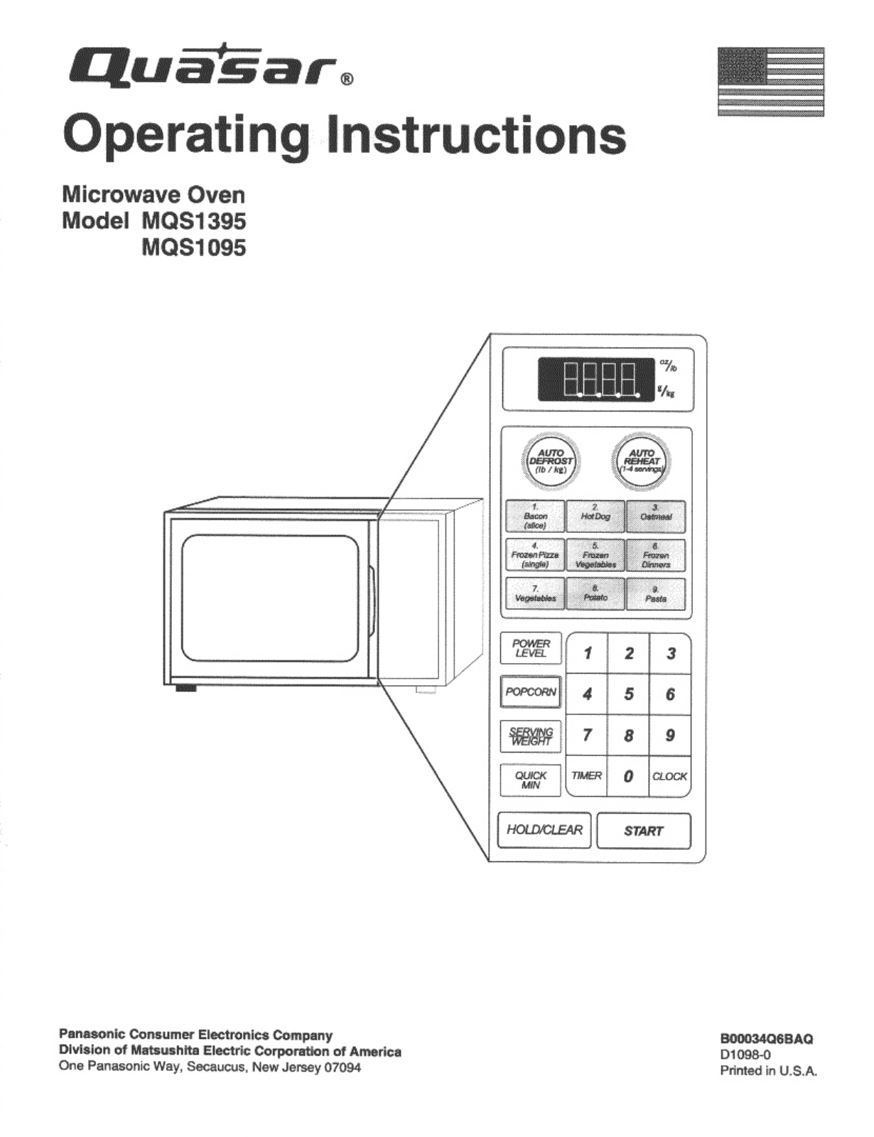 Panasonic MQS1395H User Manual