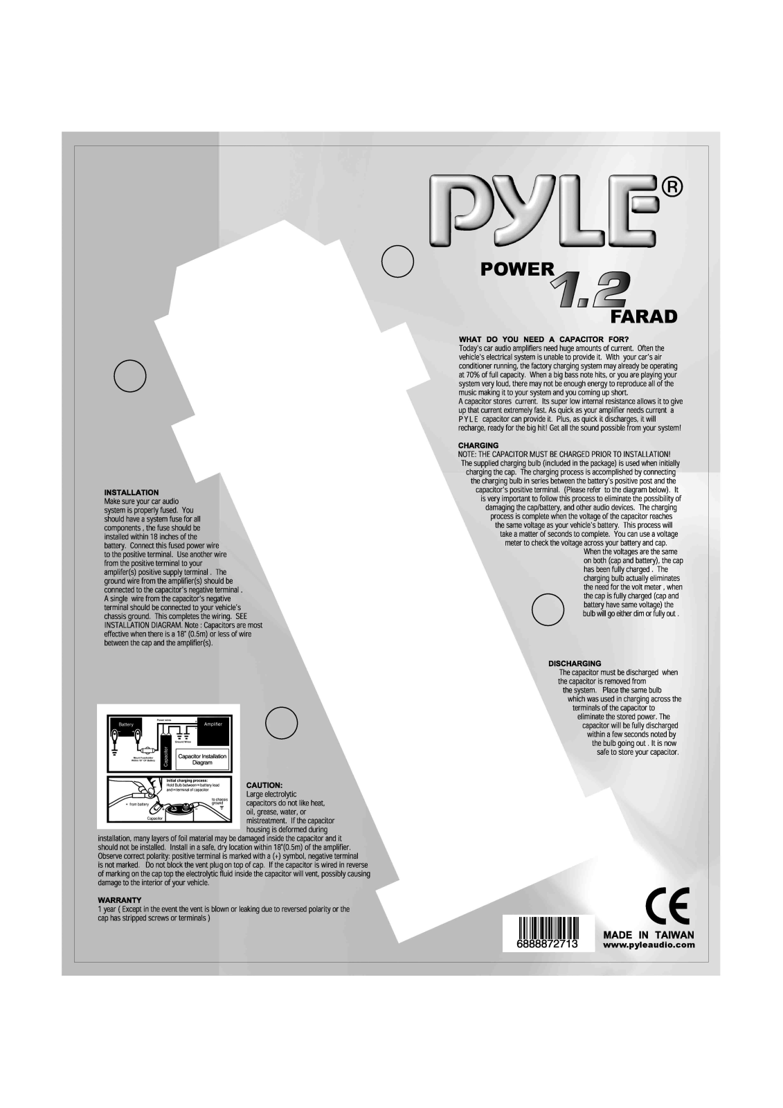 Pyle PLCAPE-12 Owners manual