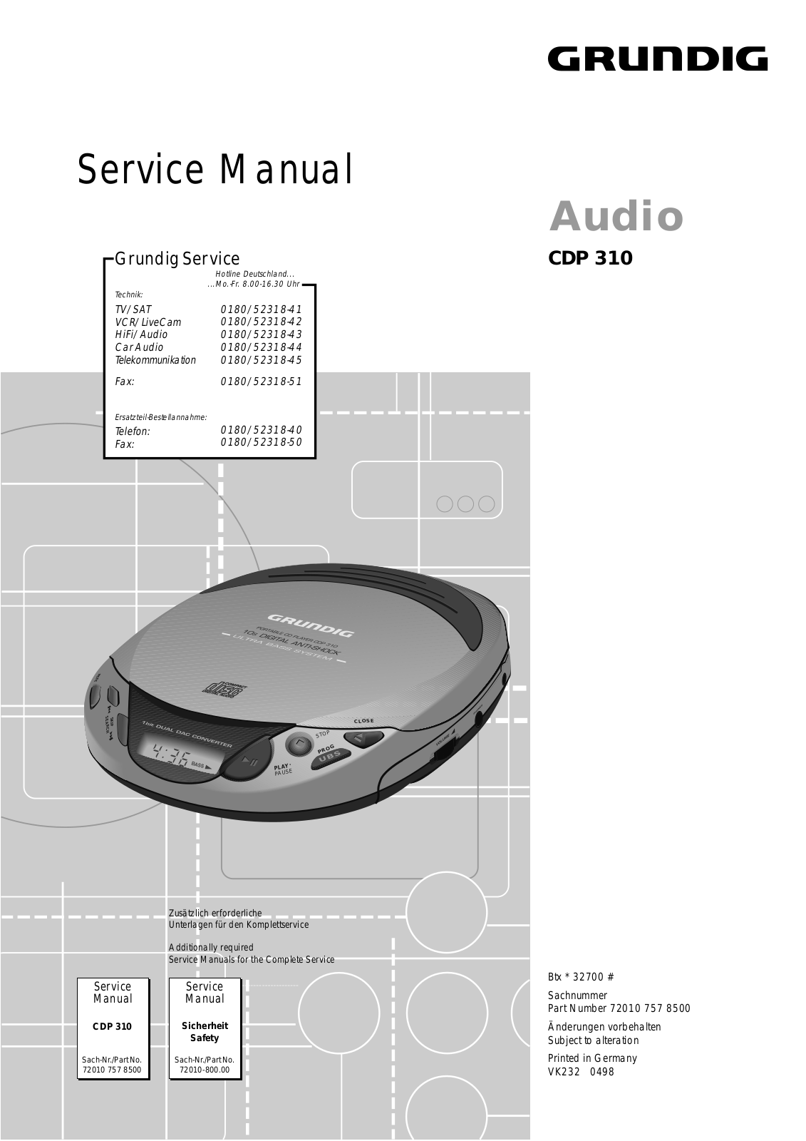 Grundig CDP-310 Service manual
