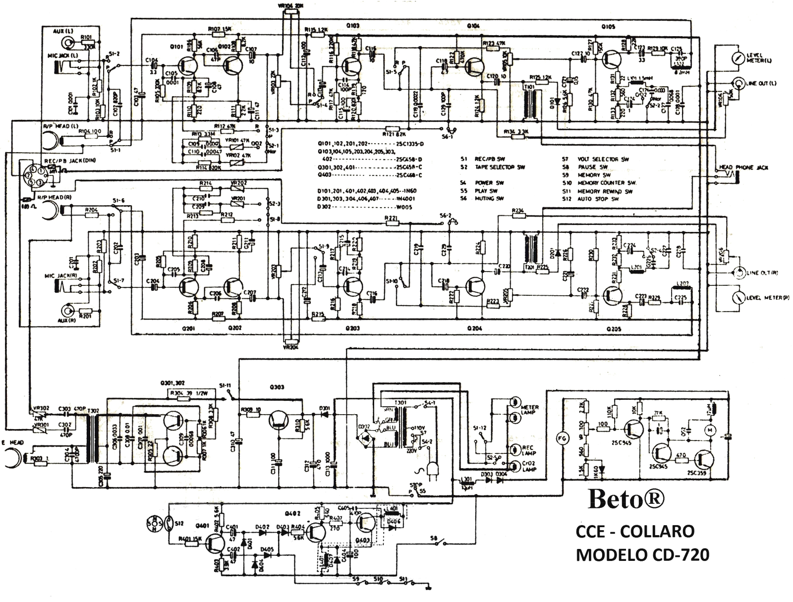 CCE Collaro CD-720 Schematic