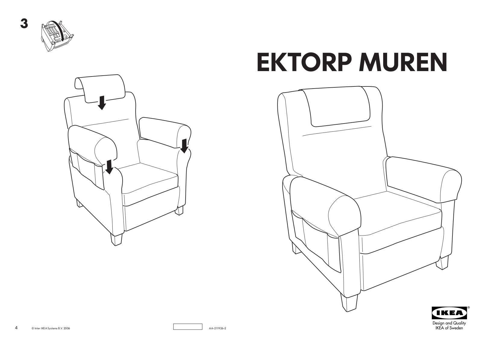 IKEA EKTORP MUREN RECLINER Assembly Instruction
