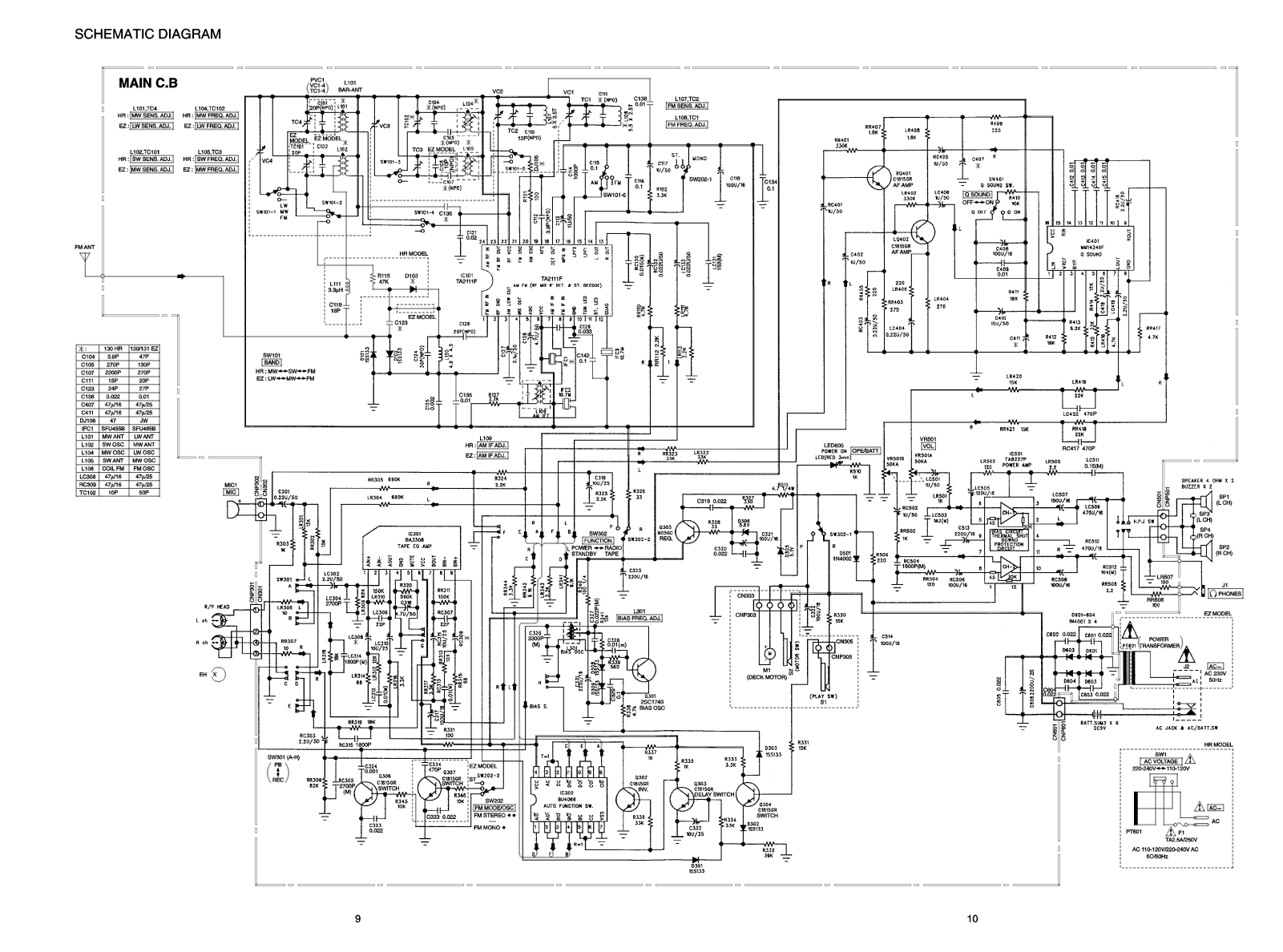 Aiwa CS130131 Schematic