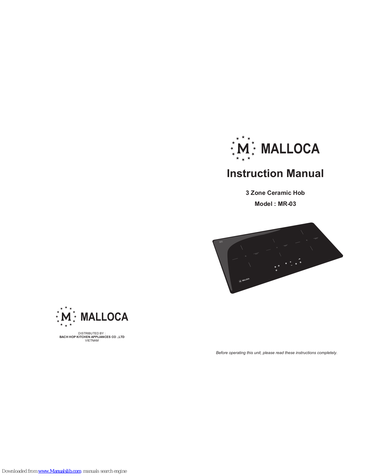 Malloca MR-03 Instruction Manual