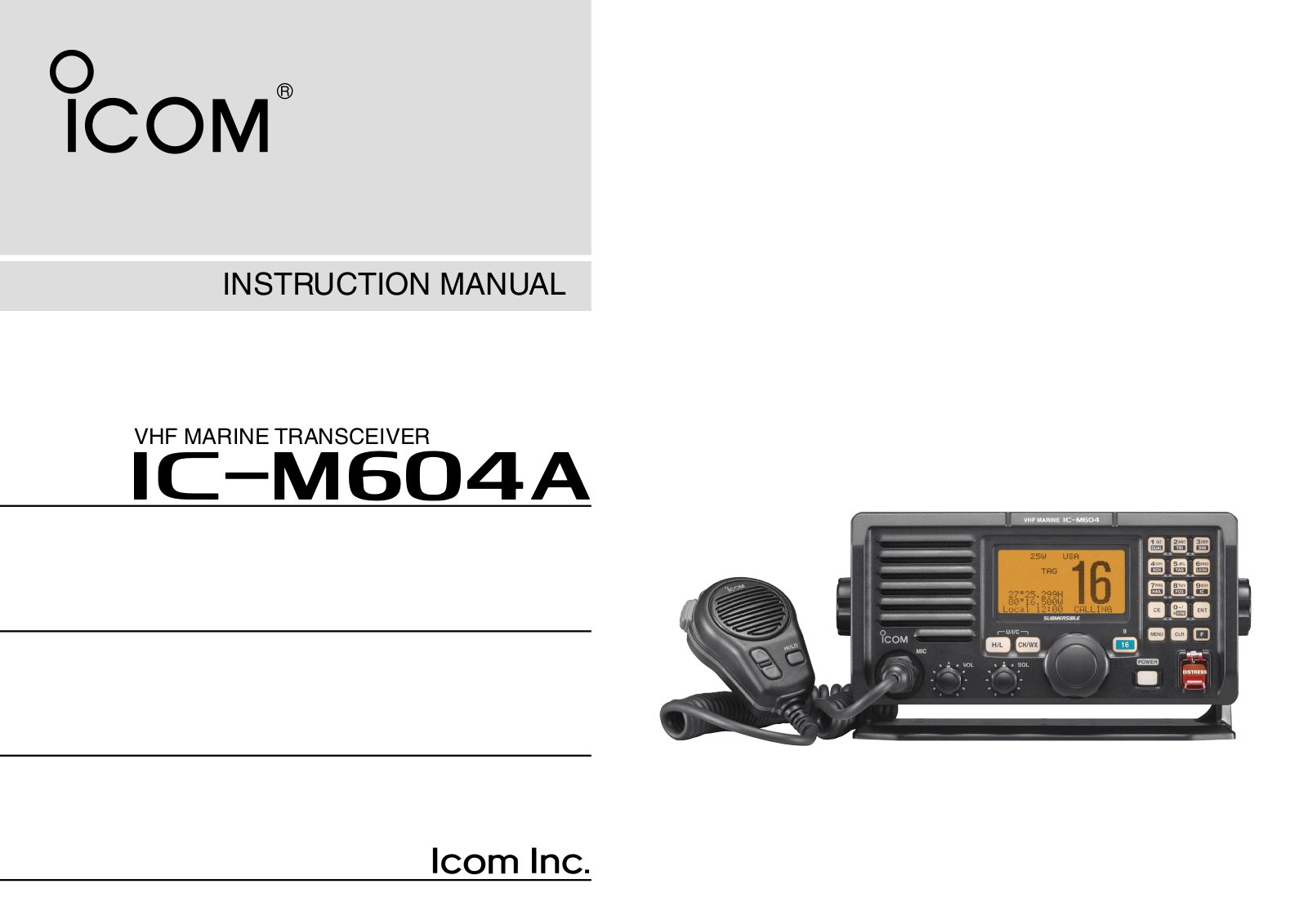 Icom IC-M604A Instruction Manual