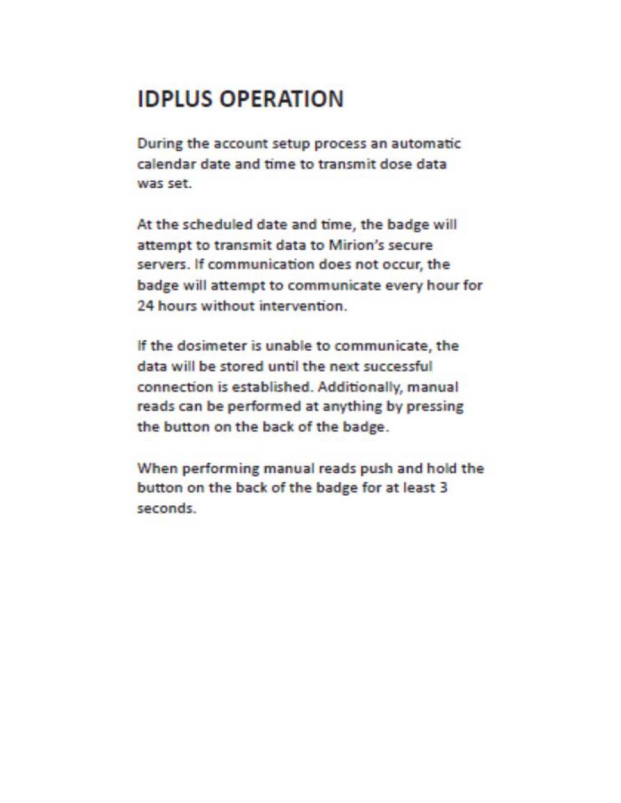 Mirion Technologies IDPLUS Users manual