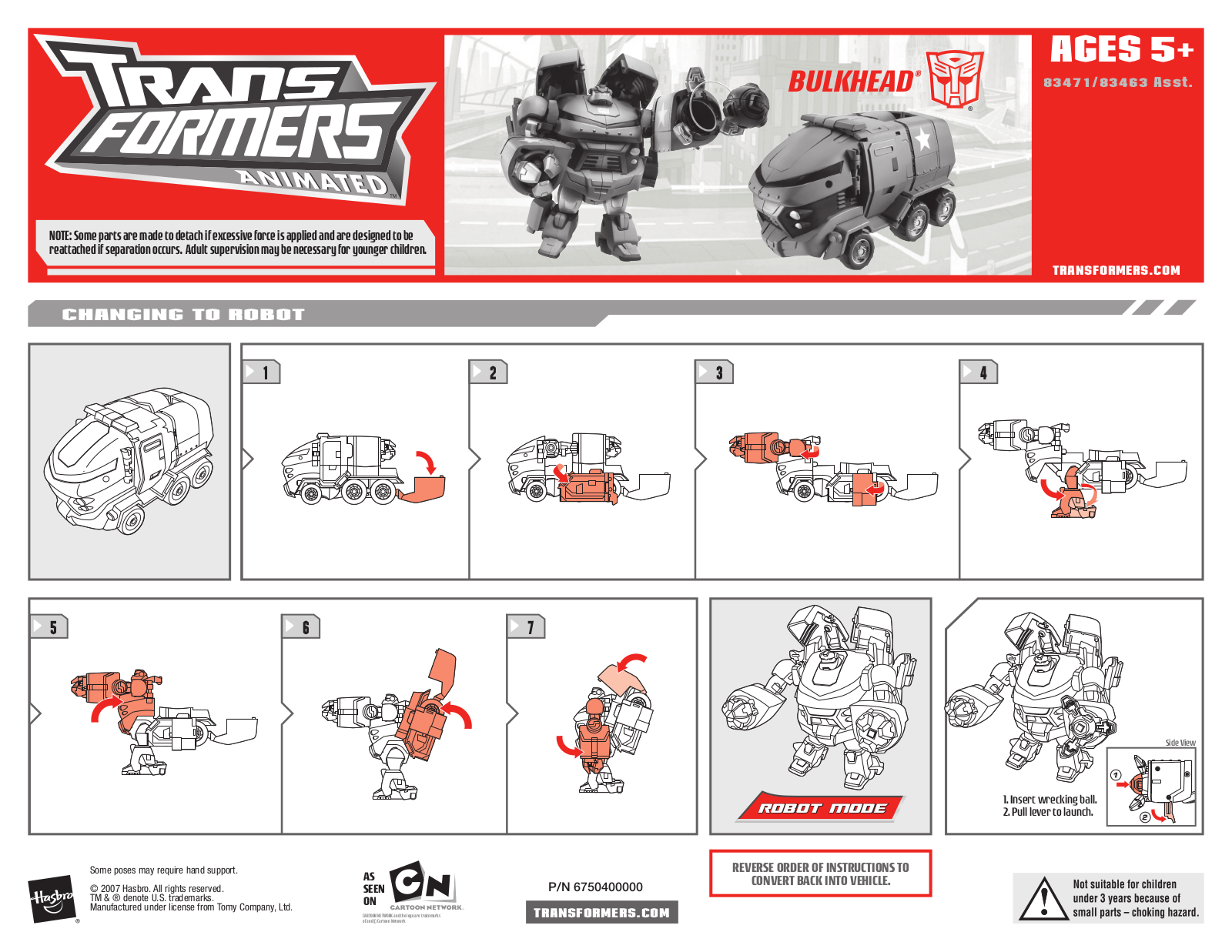 Hasbro TRANSFORMERS ANIMATED BULKHEAD065 User Manual