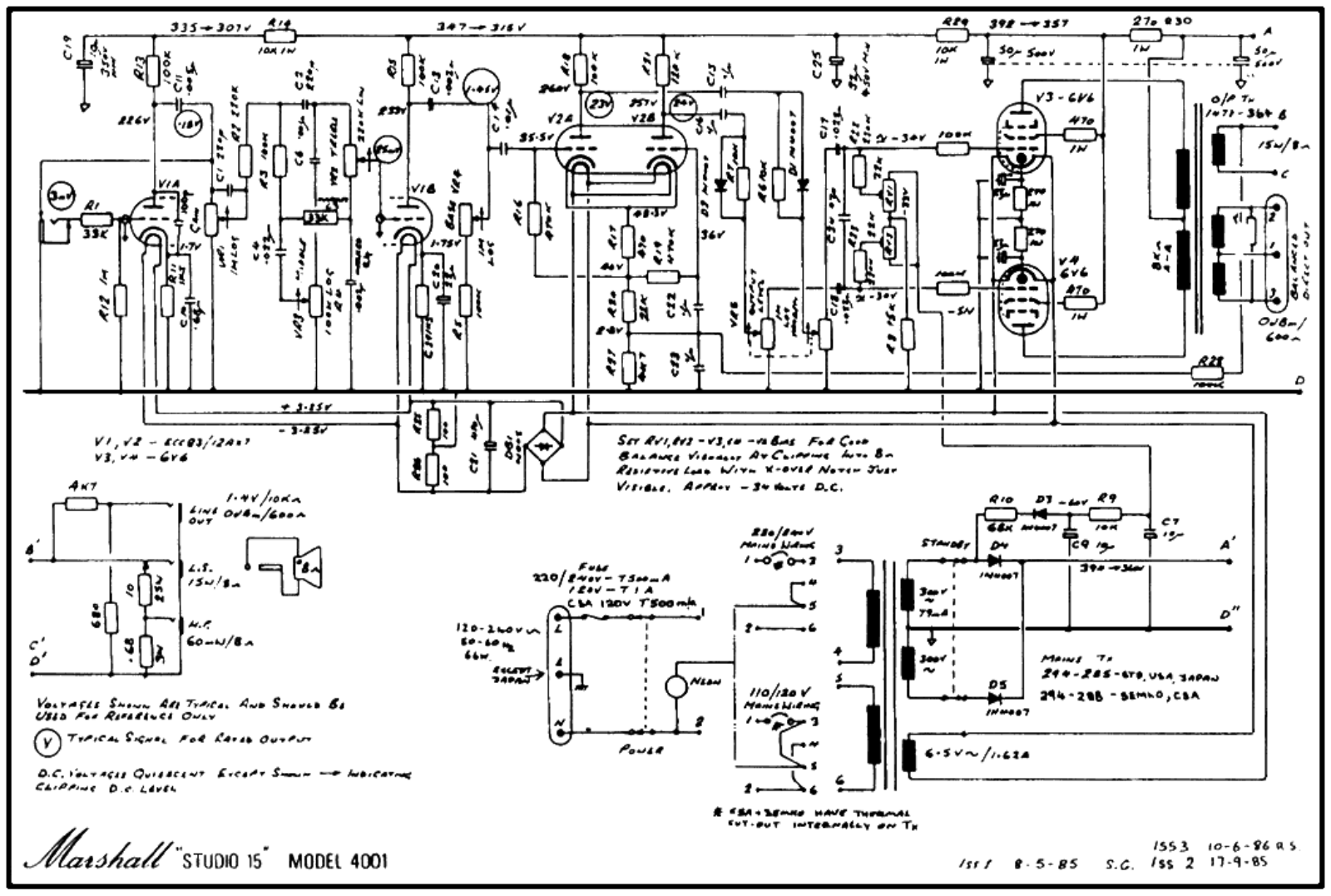 Marshall 4001 schematic