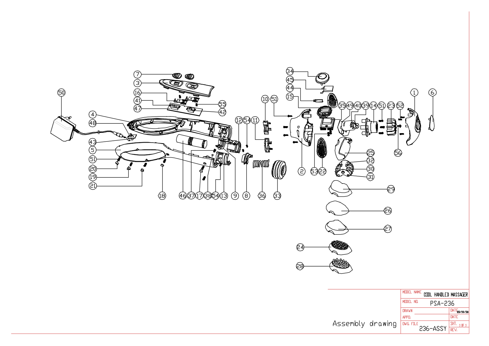 Vitek VT-1791 Assembly drawing