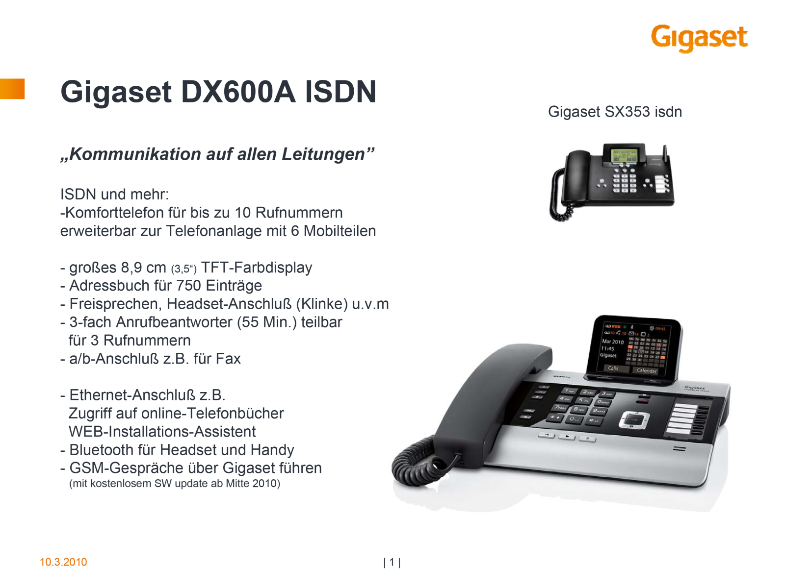 Gigaset DX600A Technical data