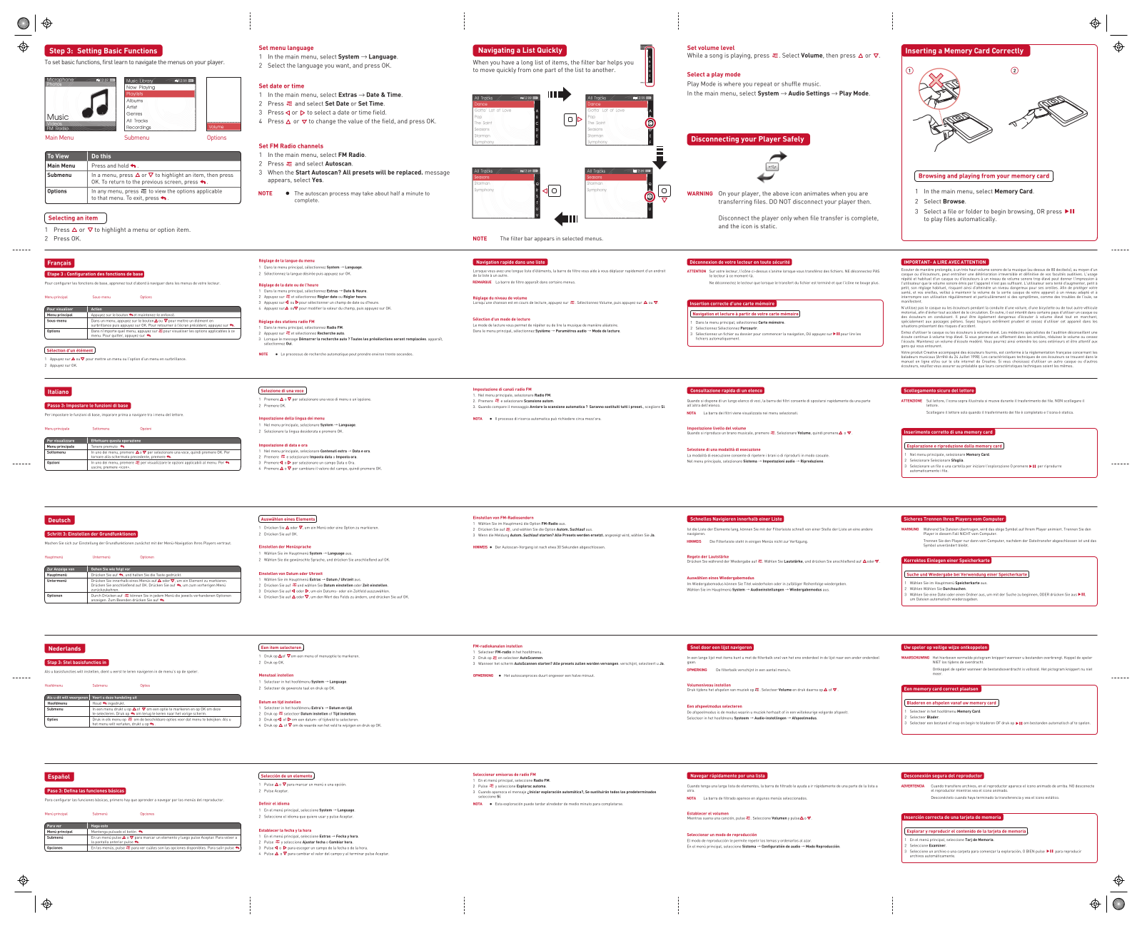 Creative Zen Quick Start Guide