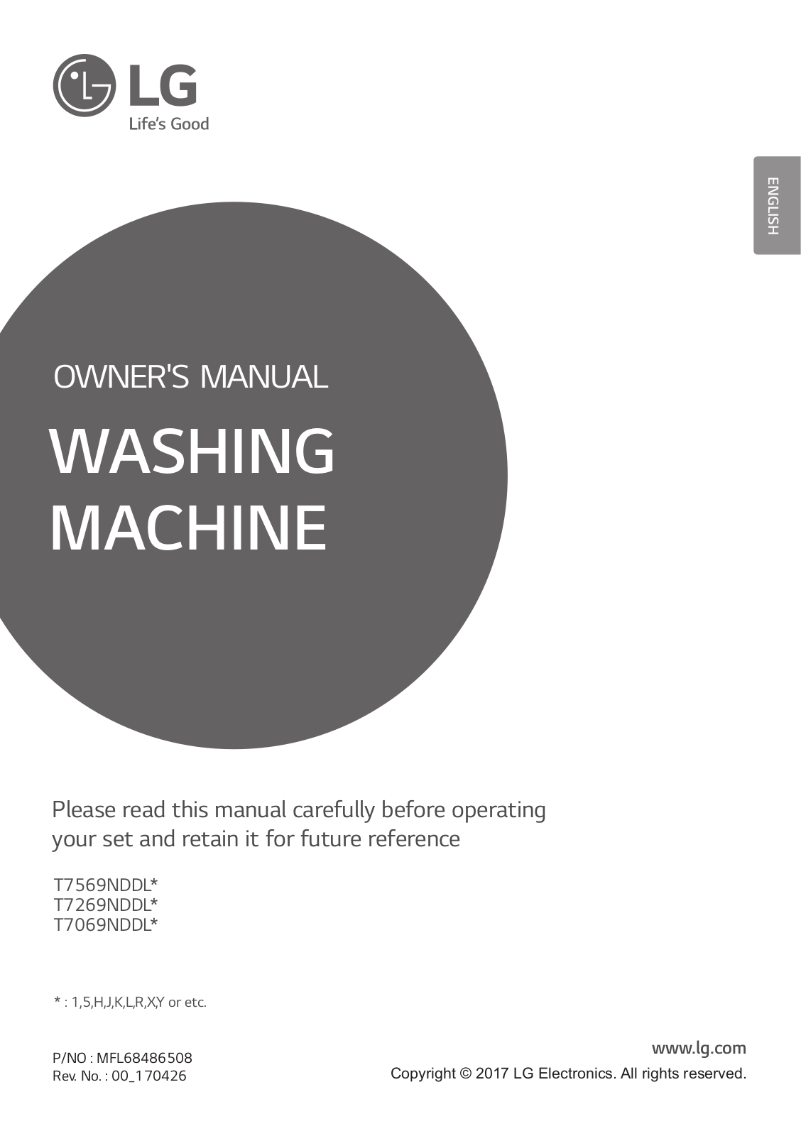 LG T7269NDDLH Owner’s Manual