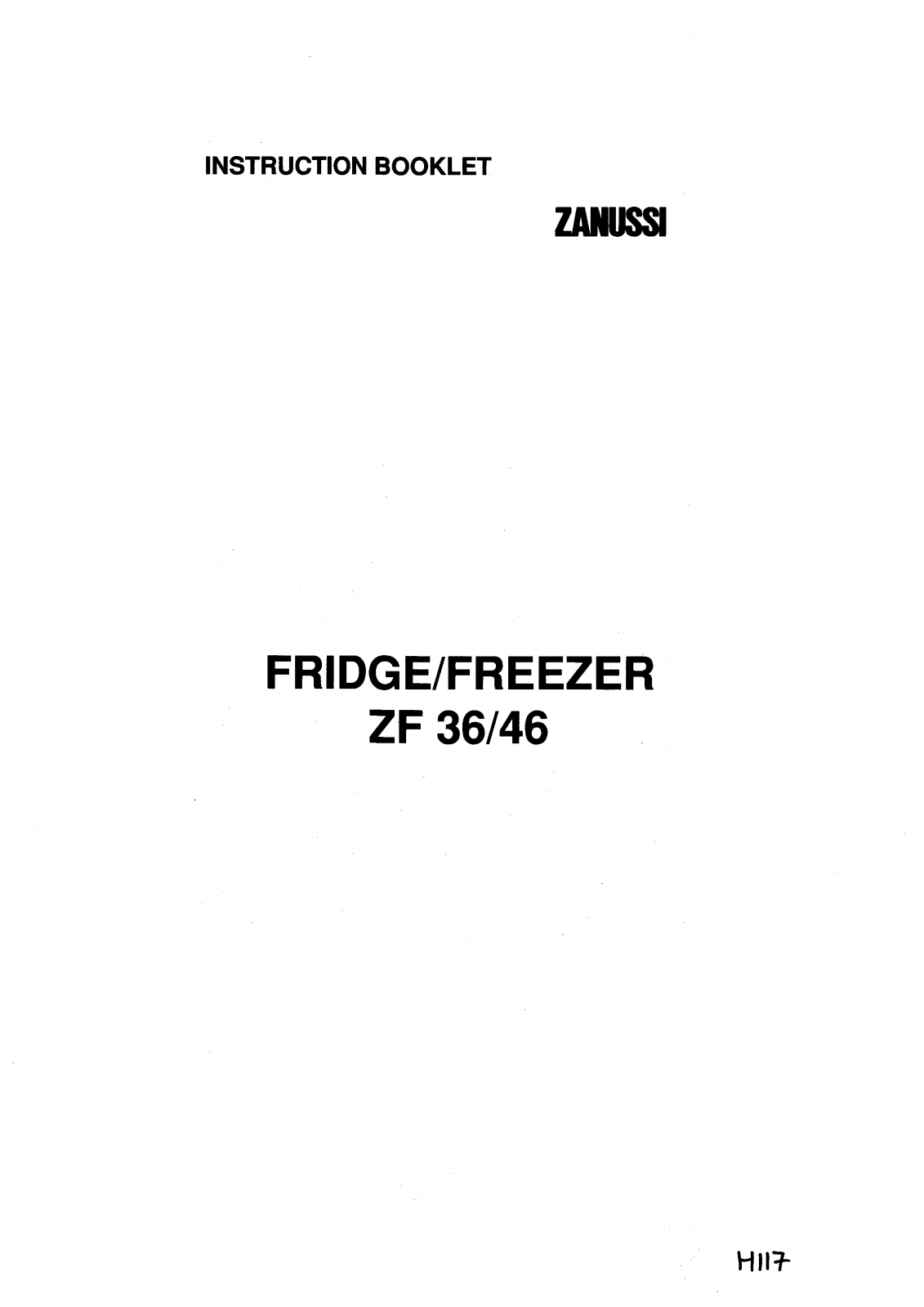 Zanussi ZF 36 46 User Manual