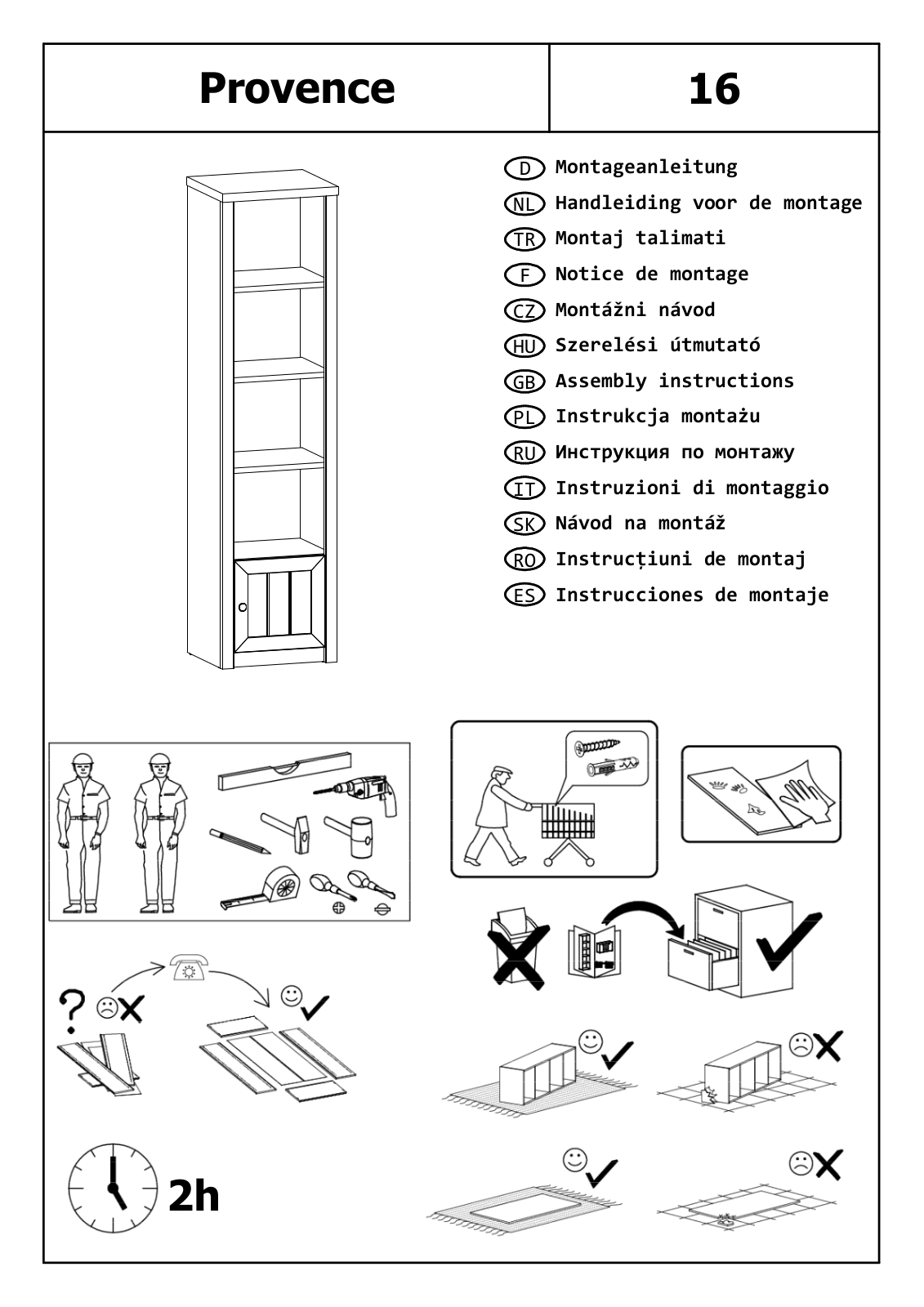 Home affaire PROVENCE 16 Assembly instructions