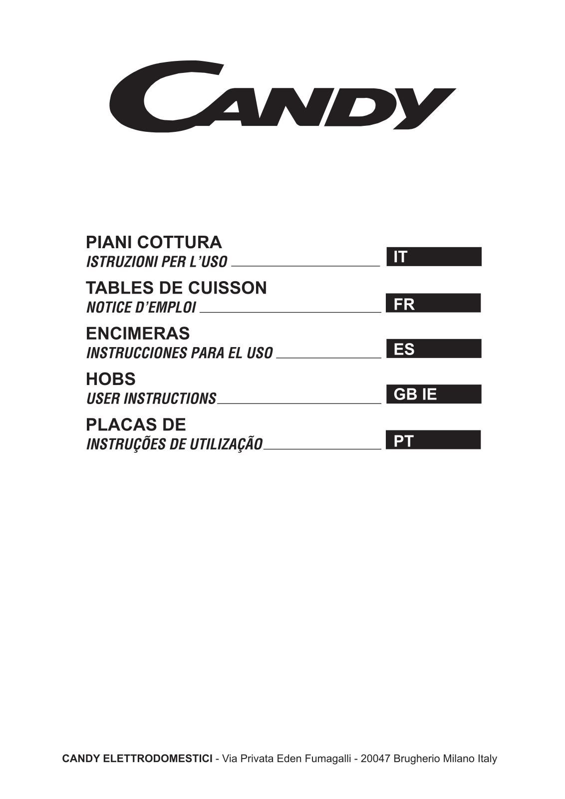 Candy PGC750SQX User Manual