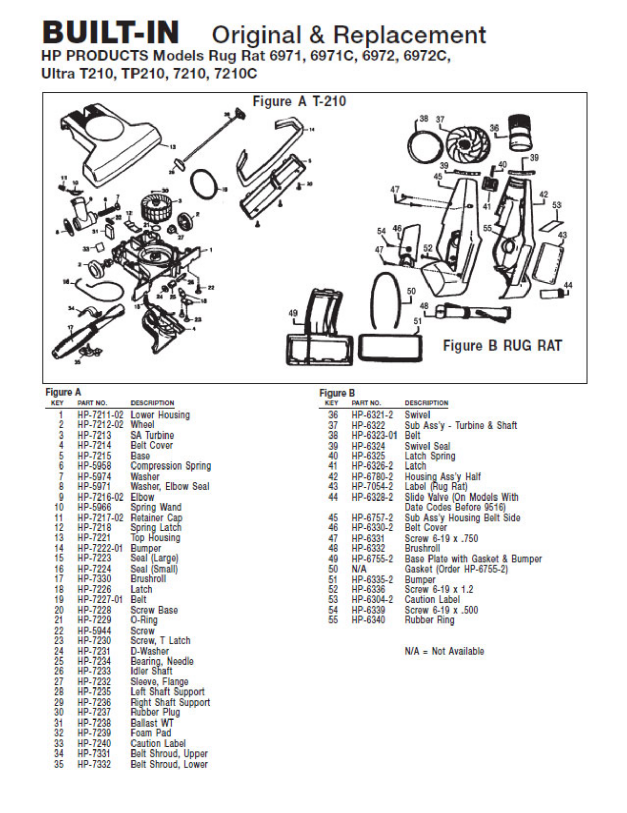 Hp 6972, 7210, T210, 7210c, 6972c Owner's Manual