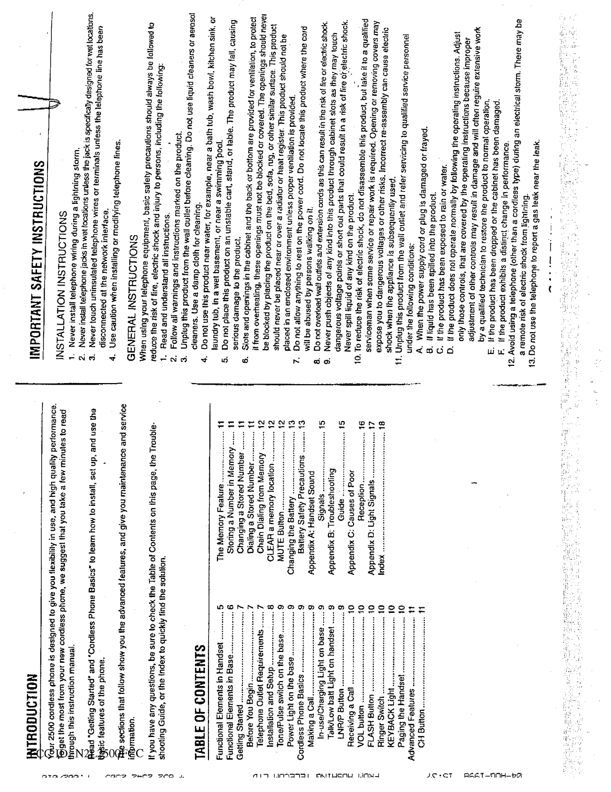 Casio Phonemate 2500FCC User Manual