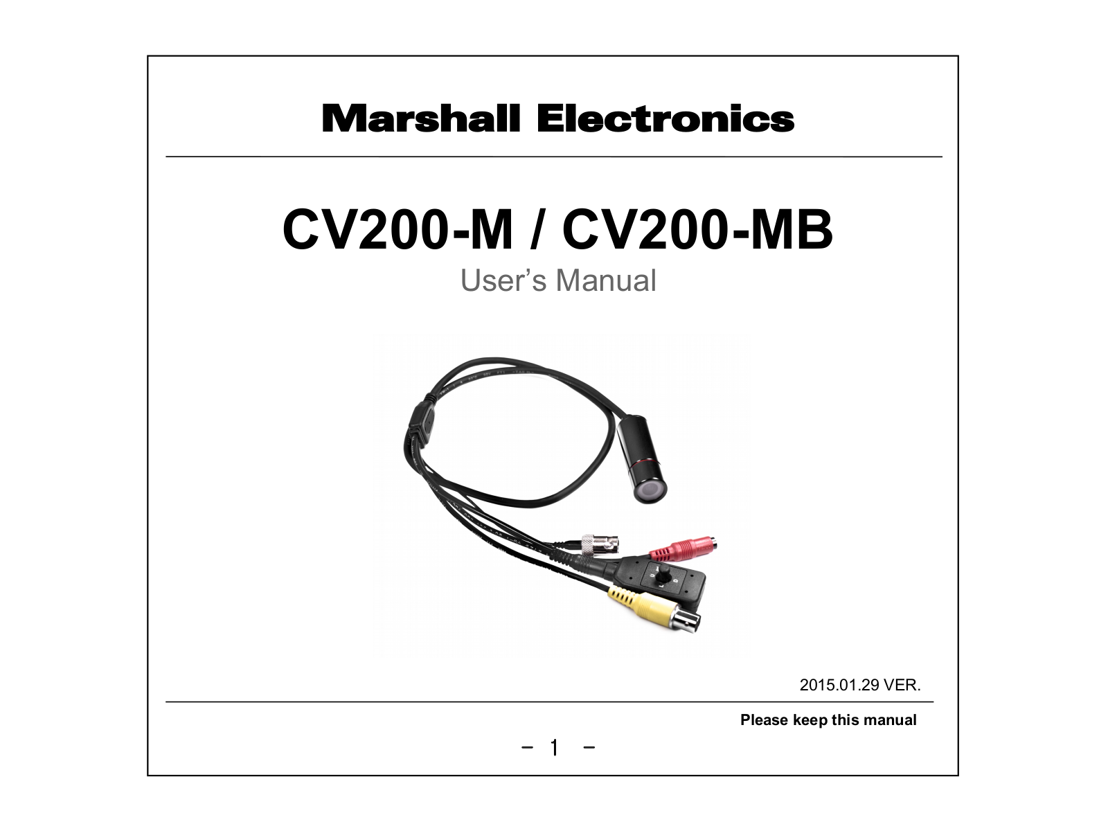 Marshall Electronics CV200-MB-M User Manual