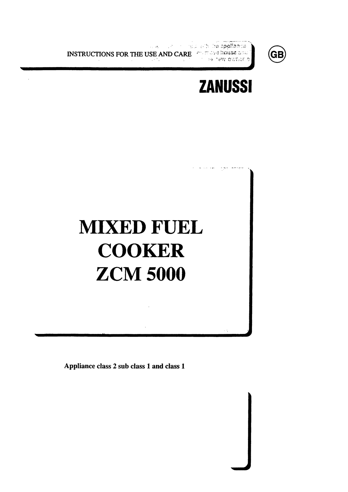 Zanussi ZCM500W User Manual