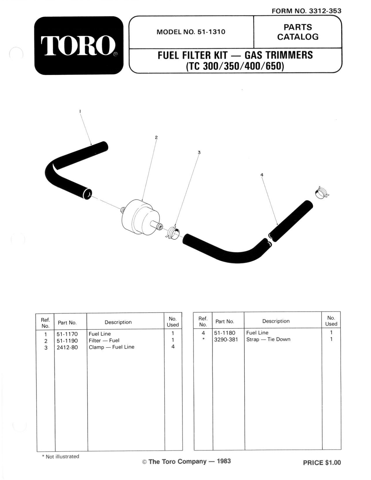 Toro 51-1310 Parts Catalogue